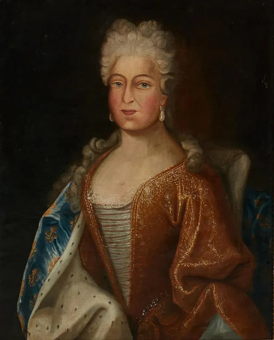 18th Century French Portrait Oil Painting of a Noble Woman, Framed - 3