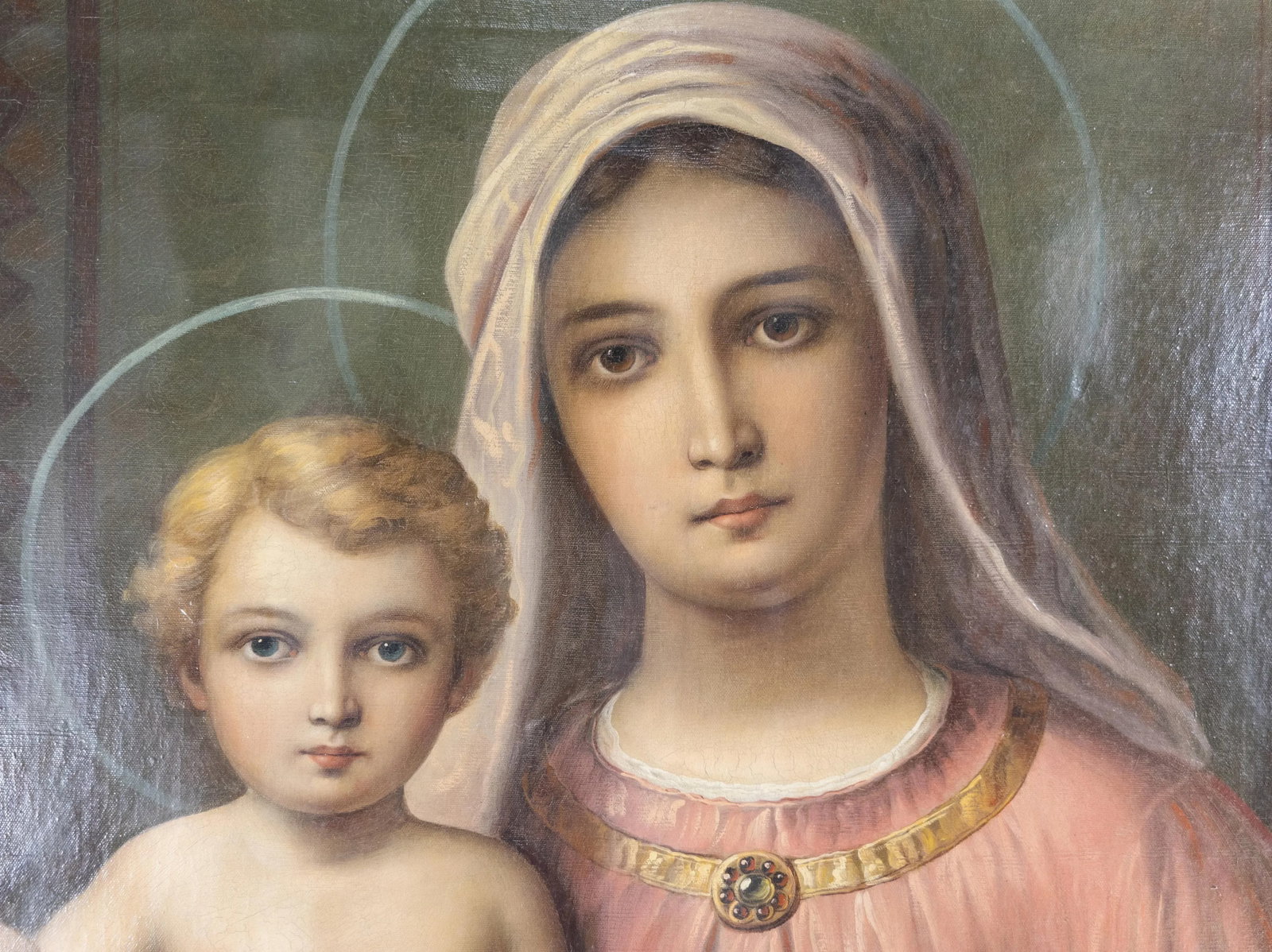 19th Century Italian Old Master Style Painting of the Madonna and the Child - 2