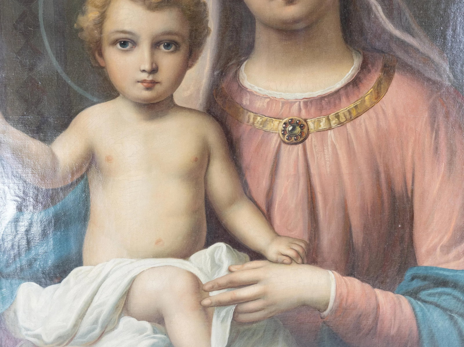 19th Century Italian Old Master Style Painting of the Madonna and the Child - 3