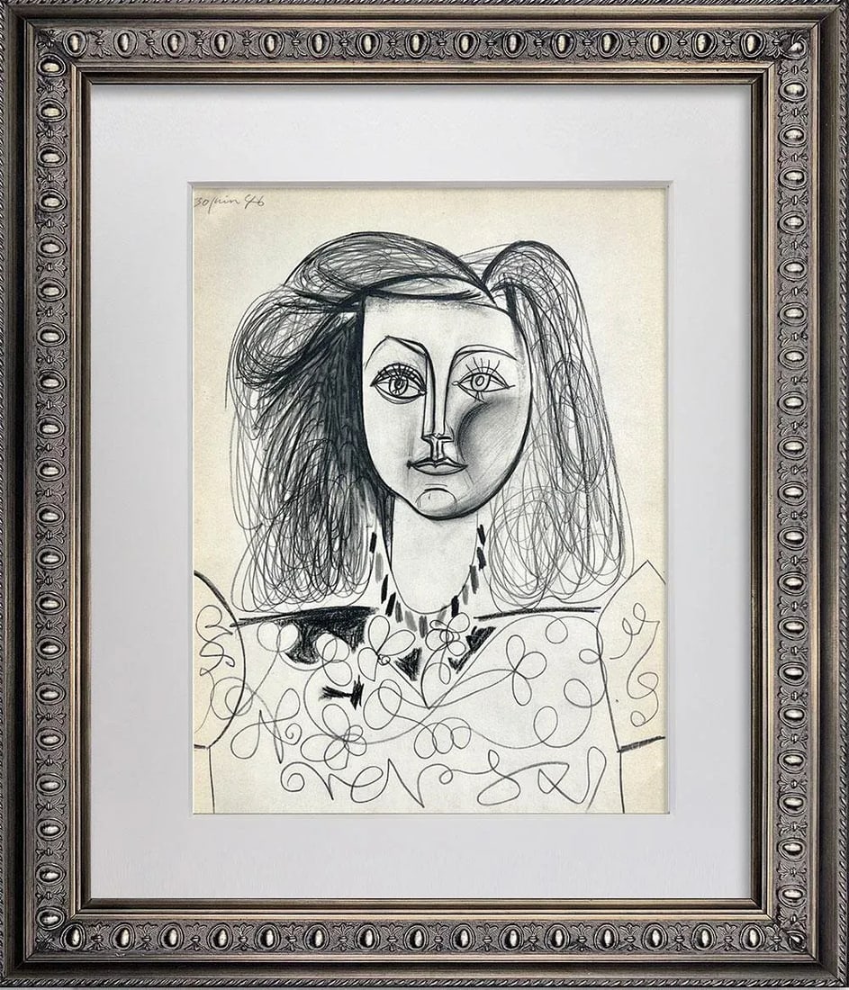 Pablo Picasso Limited Ed. Lithograph "30.juin.46" W/Frame Included - 5