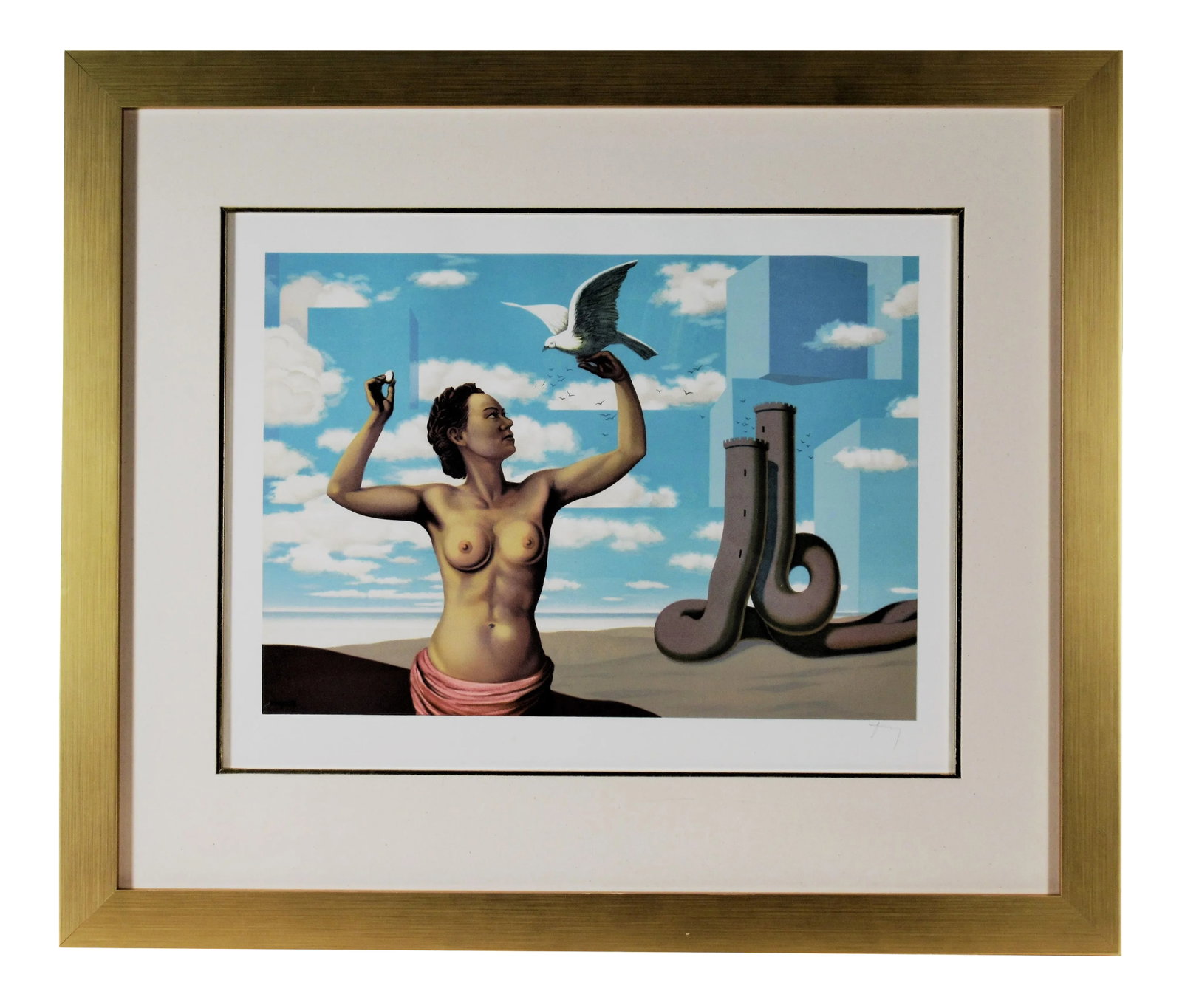 (after) Rene Magritte, Une Jeune Femme Presente Avec Grace, from Les Enfants Trouves: This artwork titled "" Une Jeune Femme Presente Avec Grace" from the suite" Les Enfants Trouves created in 1953 and printed/published in 1968 in an edition of 350. This artwork come from the edition