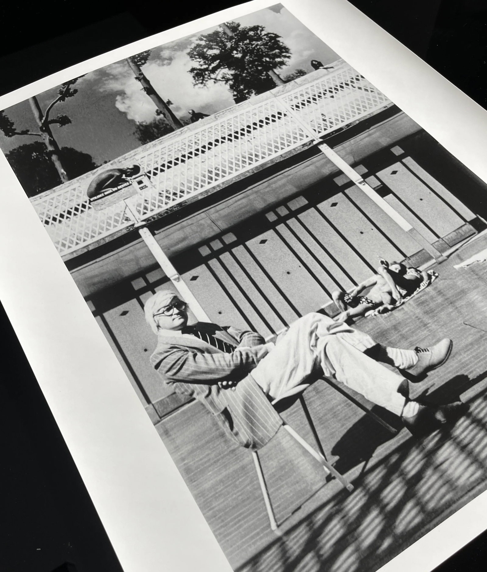 David Hockney, Piscine Royale, Paris 1975 Vintage Silver Gelatin Print by Helmut Newton - 3