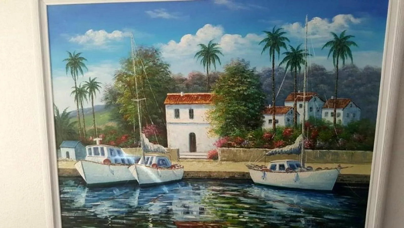 Late 20th Century Seaside Ocean Oil Painting on Canvas Signed by W. Chapman - 5