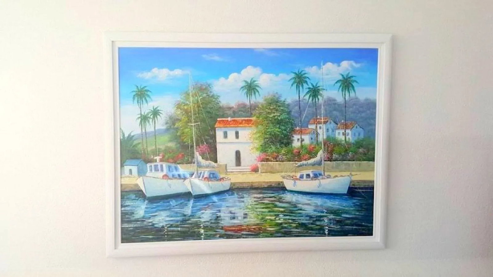 Late 20th Century Seaside Ocean Oil Painting on Canvas Signed by W. Chapman - 7