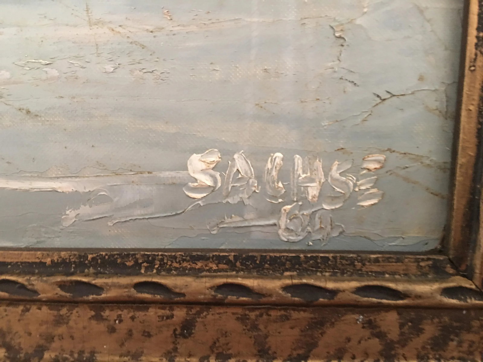 Vintage Impressionist Style Nautical Oil Painting Signed Sachse, Framed - 4