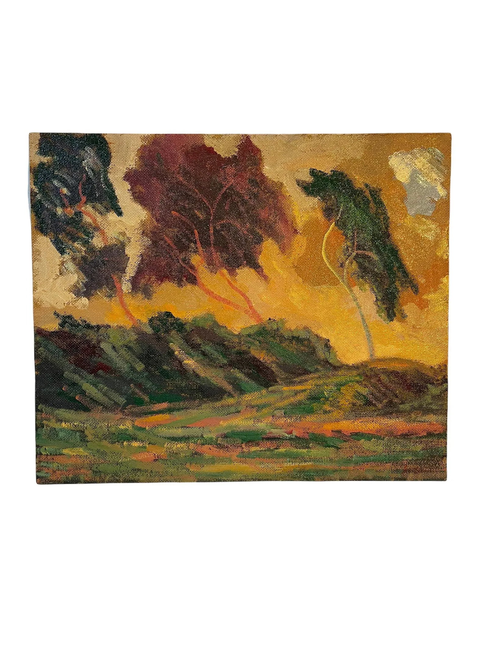 Mid 20th Century Monterey California Landscape Expressionist Oil on Board, Framed & Signed - 9