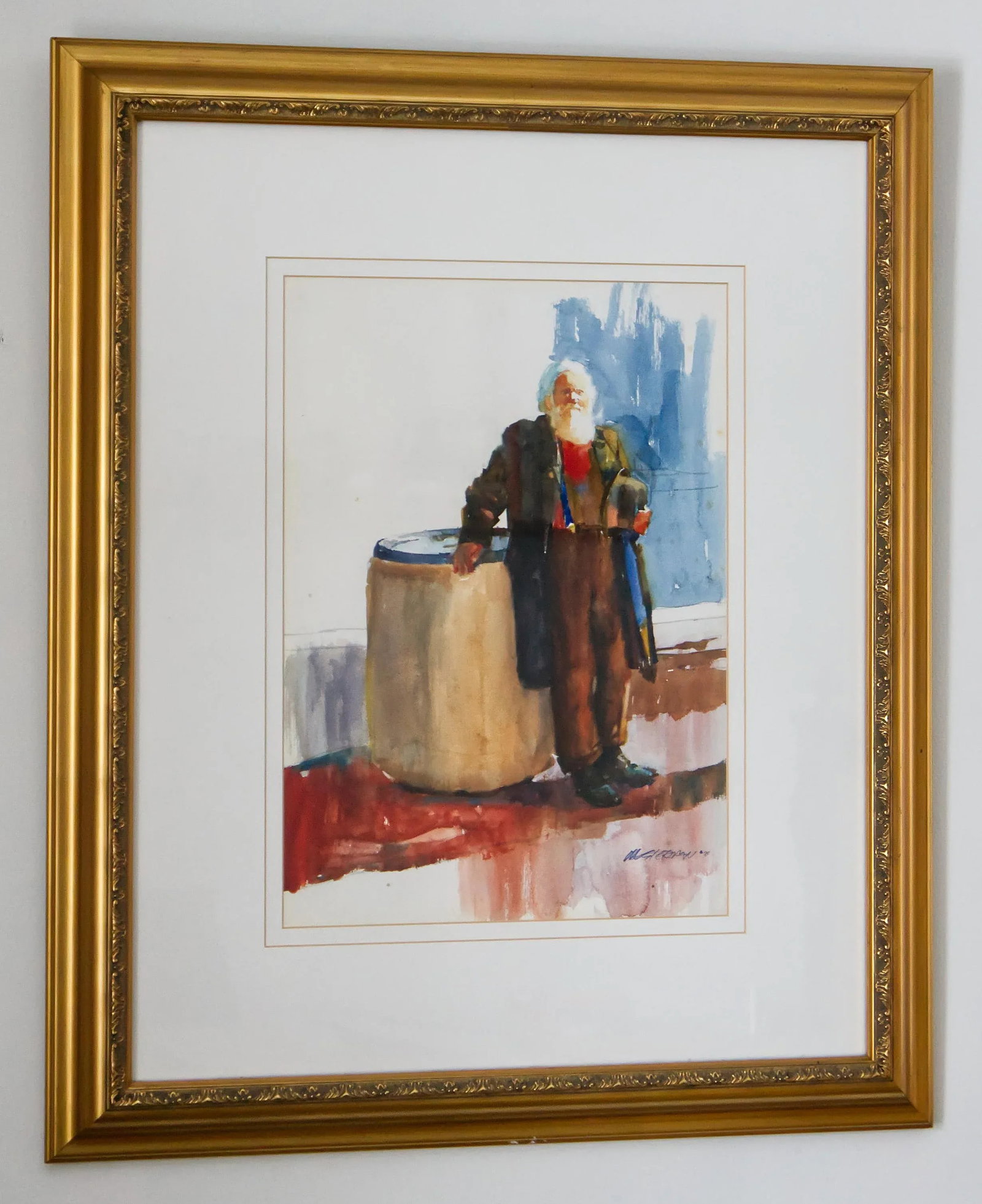 1984 Arne Westerman Watercolor of a Fisherman - 2