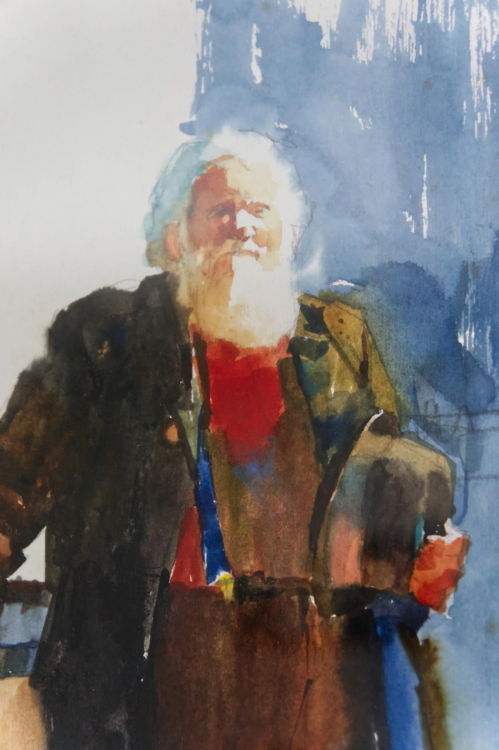1984 Arne Westerman Watercolor of a Fisherman - 4