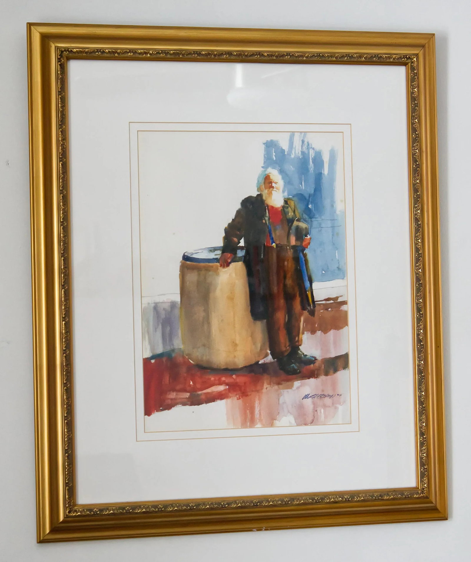 1984 Arne Westerman Watercolor of a Fisherman - 7