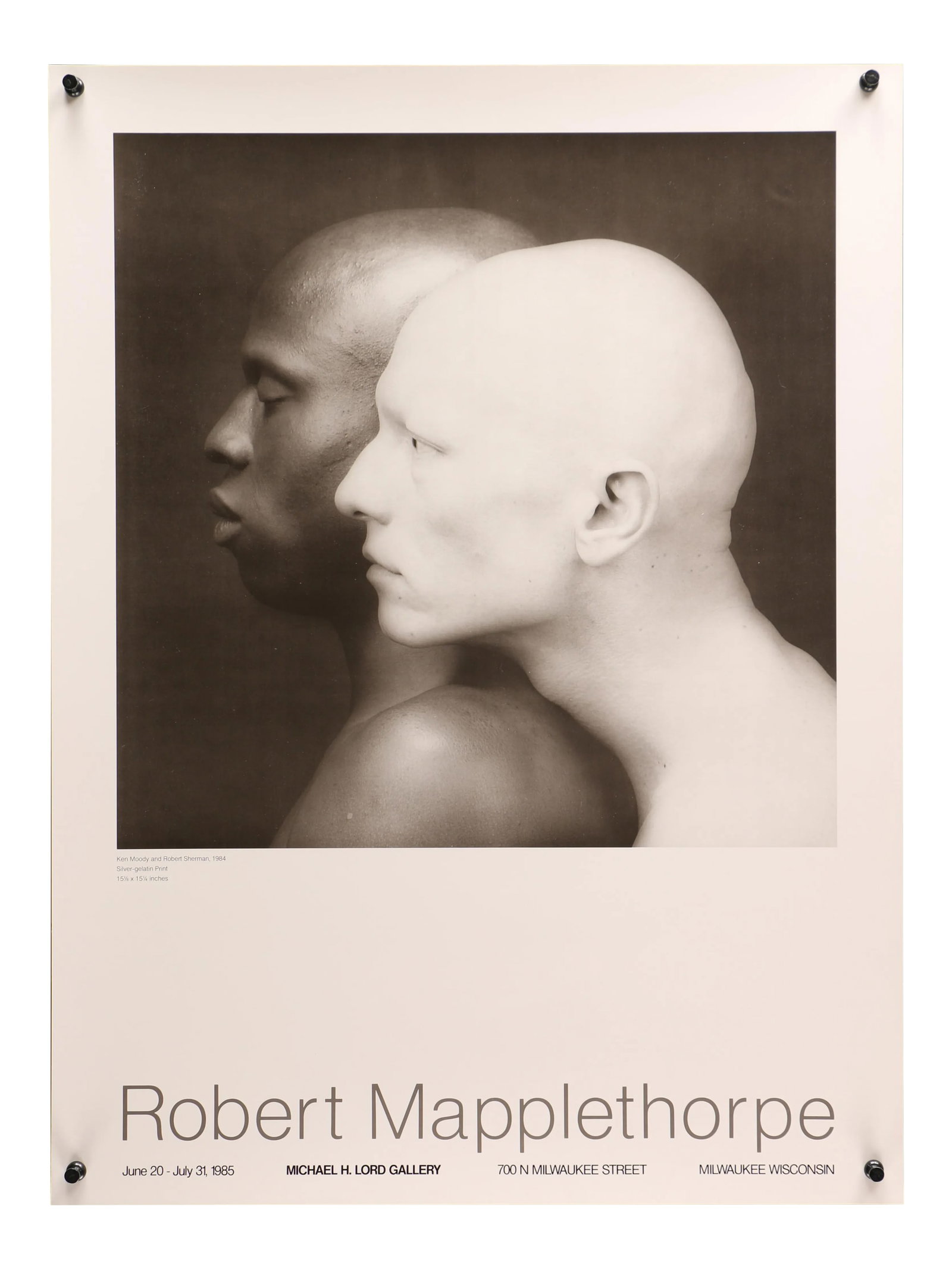 1980s Michael H. Lord Gallery Robert Mapplethorpe Poster: Very Rare early Robert Mapplethorpe Gallery Exhibition Poster in Great Shape. Magnets in main image are for photography only. Not included. Condition: Imperfections: No Imperfections Condition Notes: