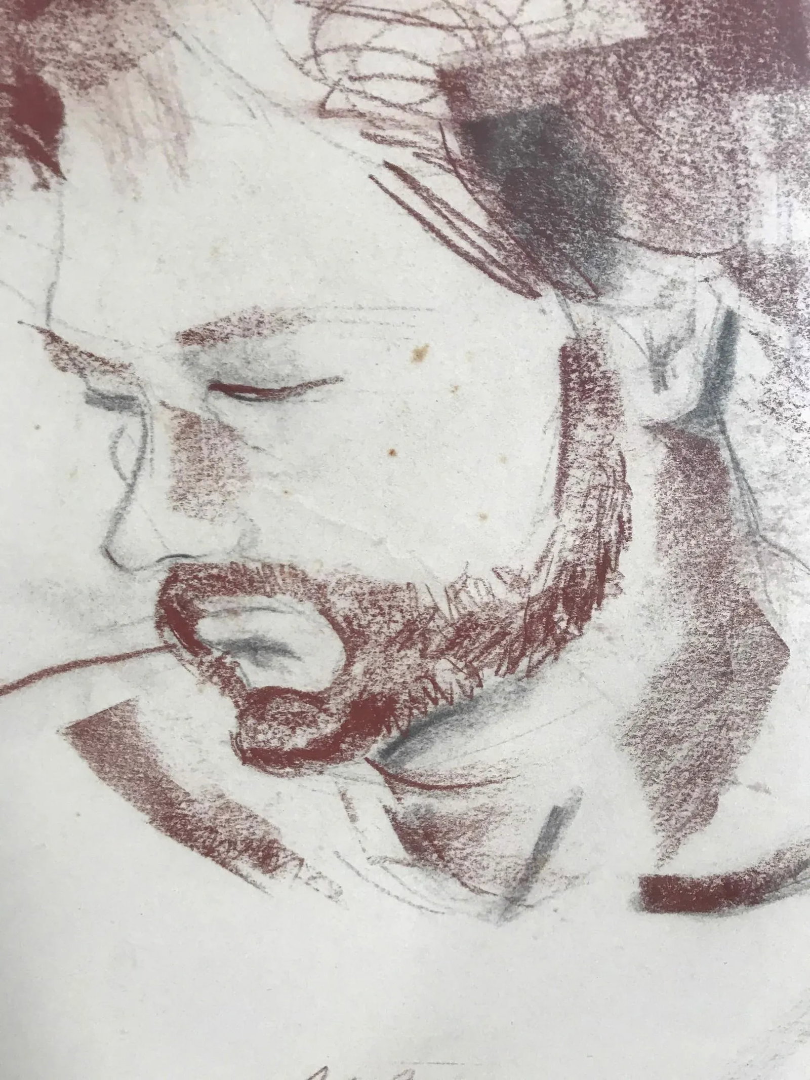 Large Seated Male Nude - Modern Pastel Portrait Drawing by Kittie O'Meallie - 4