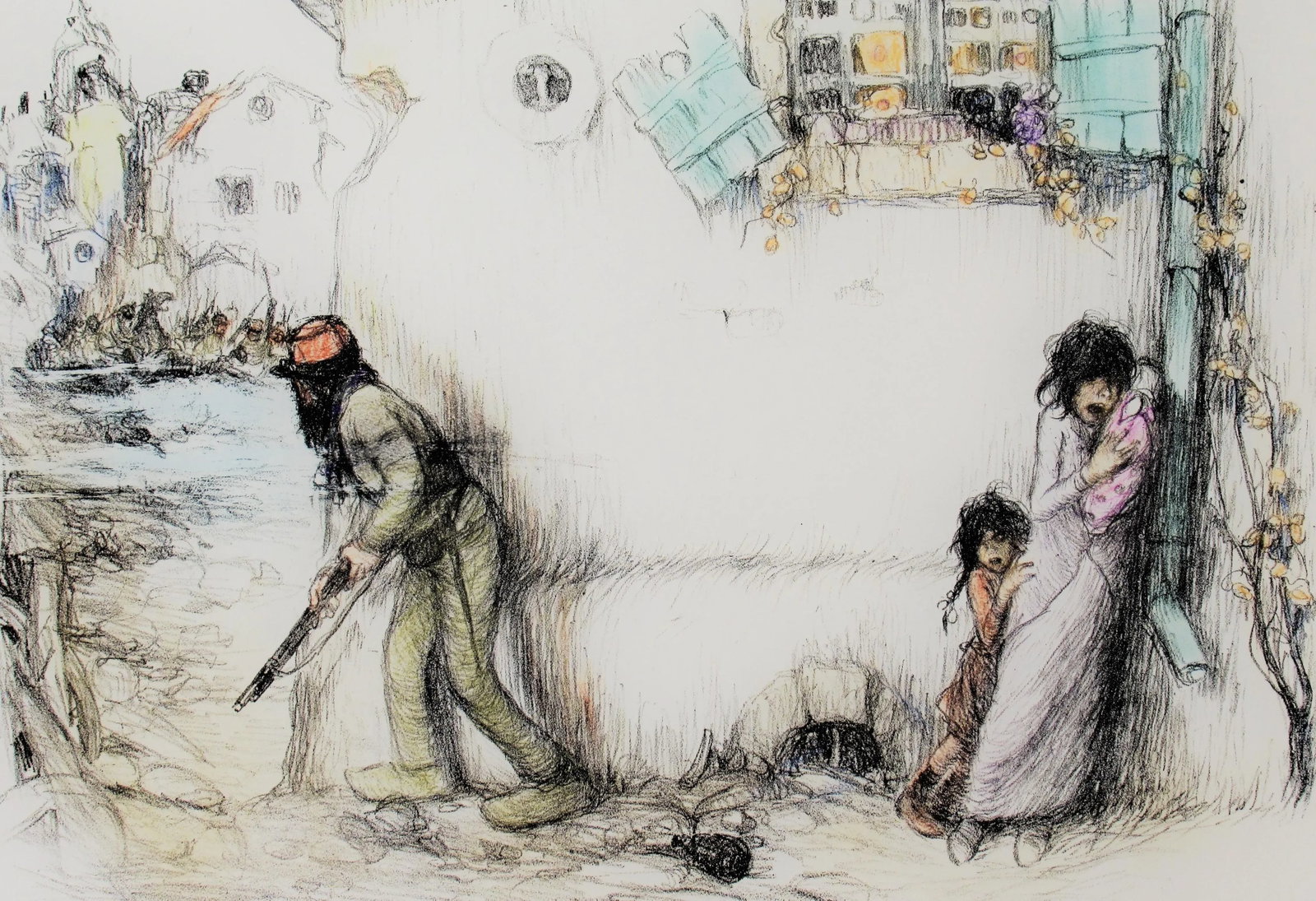 Abel Pann, War Scene - 2