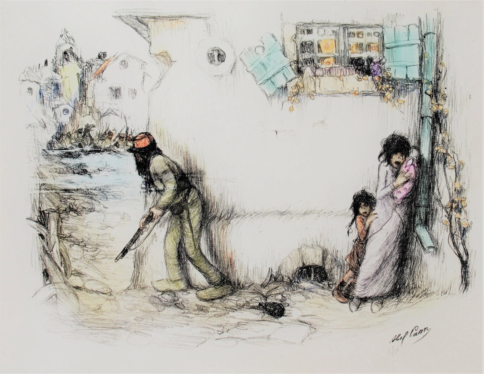 Abel Pann, War Scene - 6