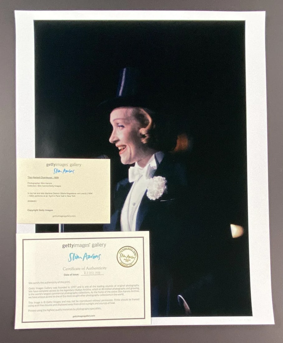 Top-Hatted Chanteuse Slim Aarons Getty Images C-Print, Framed 16x20 - 3