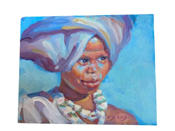 South African Woman Contemporary Original Expressionist Portrait Acrylic Painting by Lucelle Raad - 2