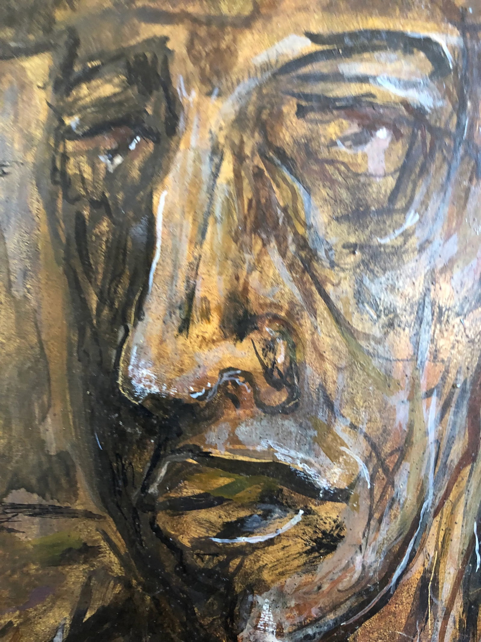 Mid 20th Century "The Hired Man" Expressionist Figurative Oil Painting by Thomas Reany, Framed - 7