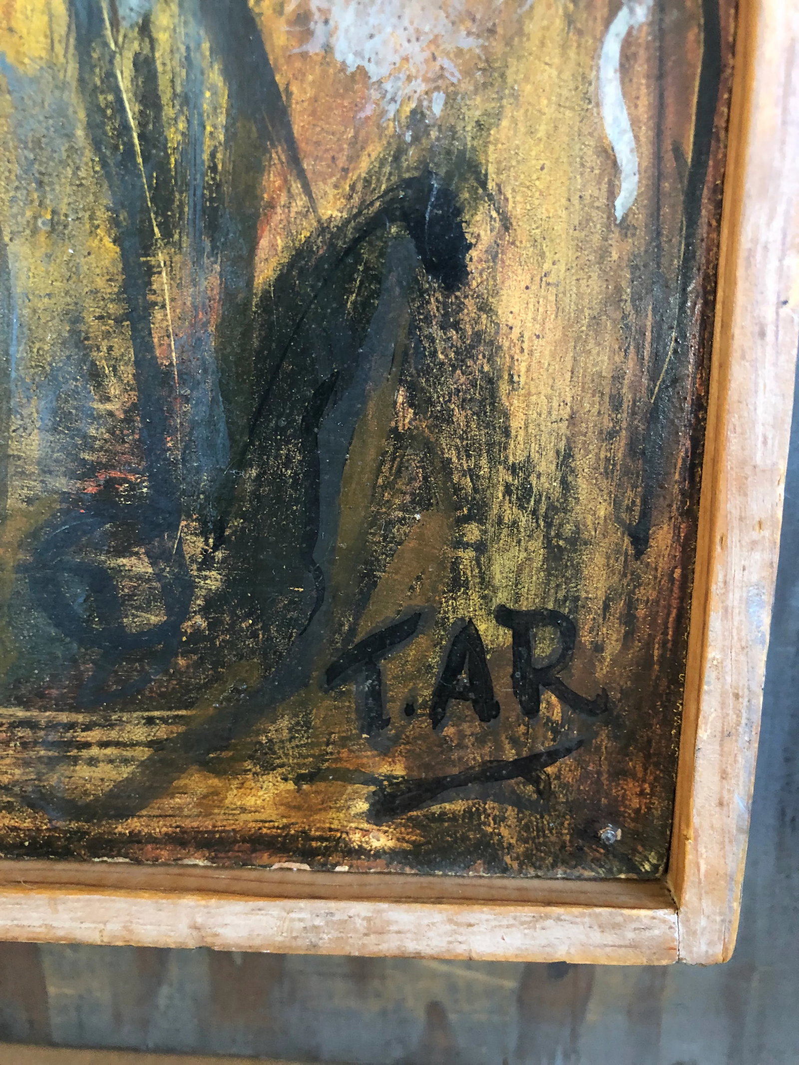 Mid 20th Century "The Hired Man" Expressionist Figurative Oil Painting by Thomas Reany, Framed - 8
