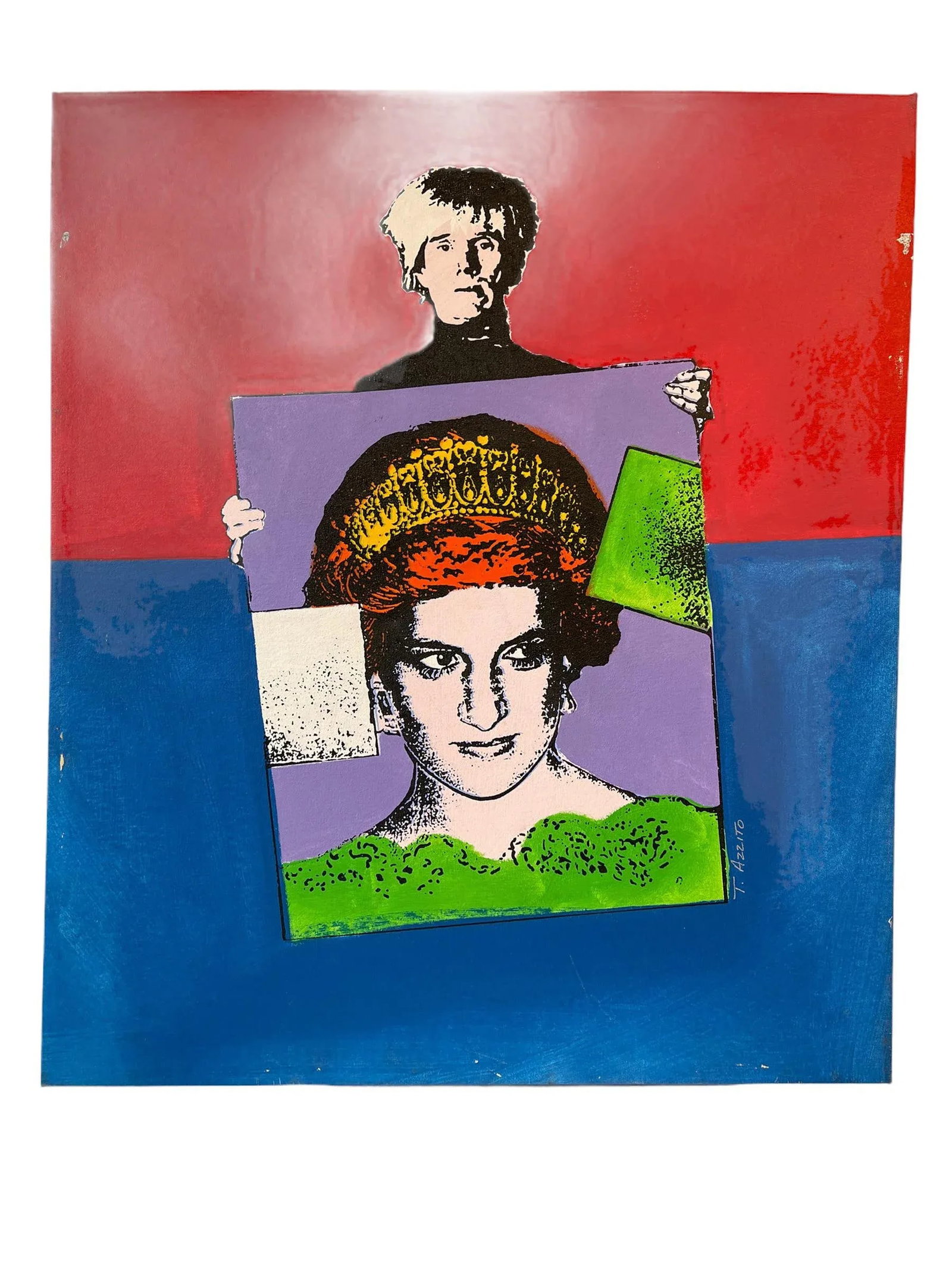Warhol & Princess Diana Contemporary Pop Art Canvas Print Signed T. Azzito - 10