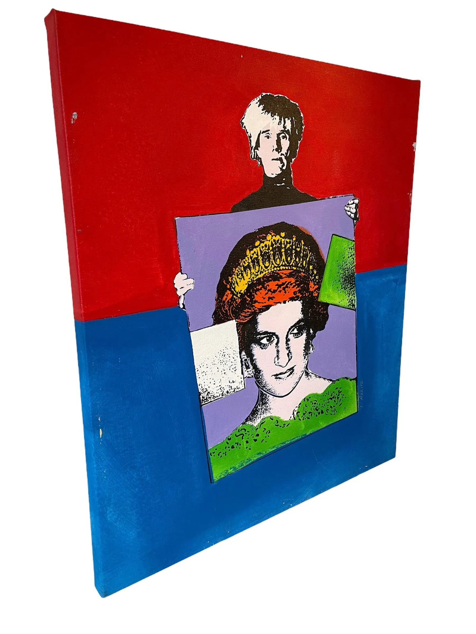 Warhol & Princess Diana Contemporary Pop Art Canvas Print Signed T. Azzito - 4