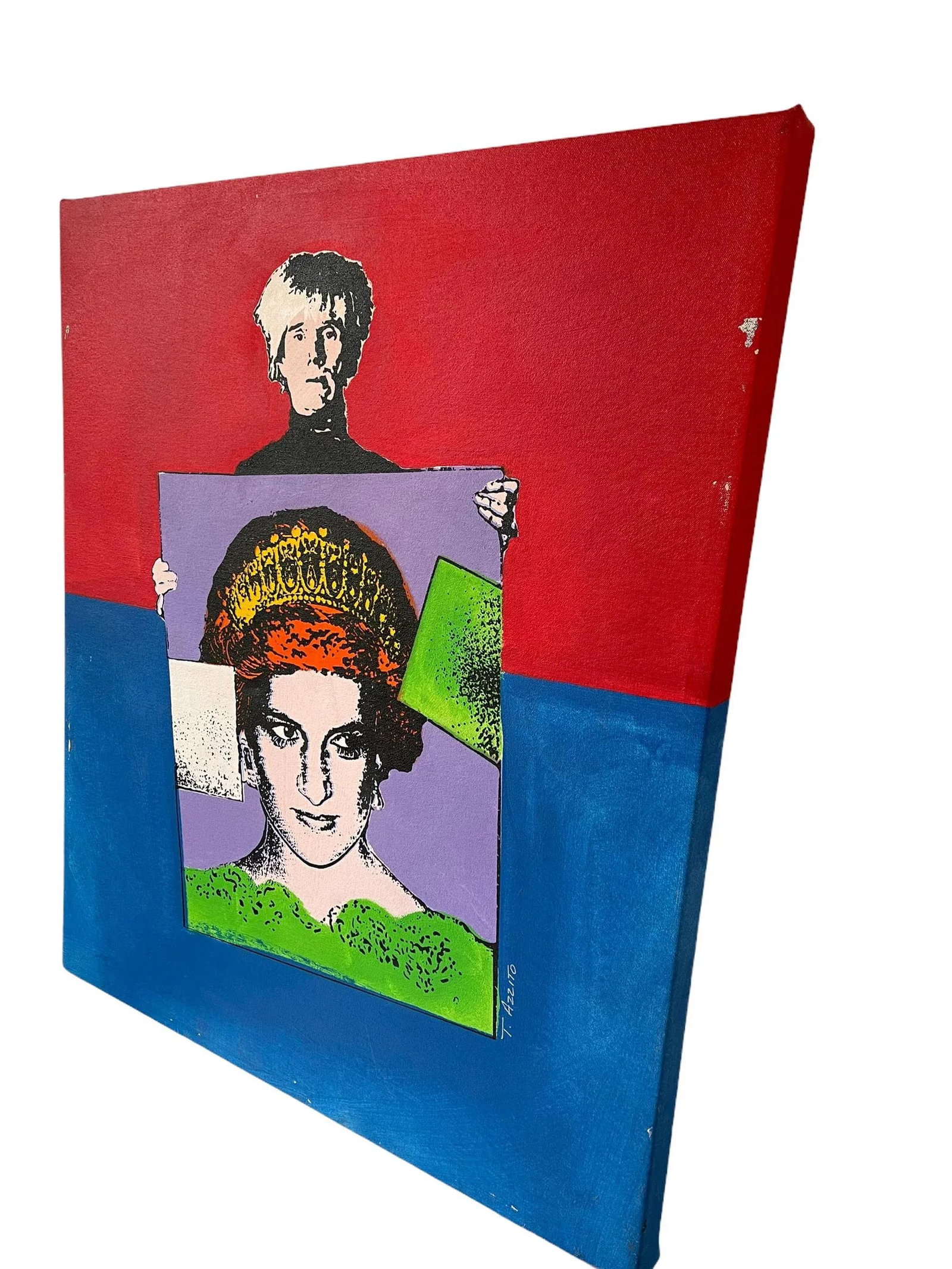 Warhol & Princess Diana Contemporary Pop Art Canvas Print Signed T. Azzito - 5