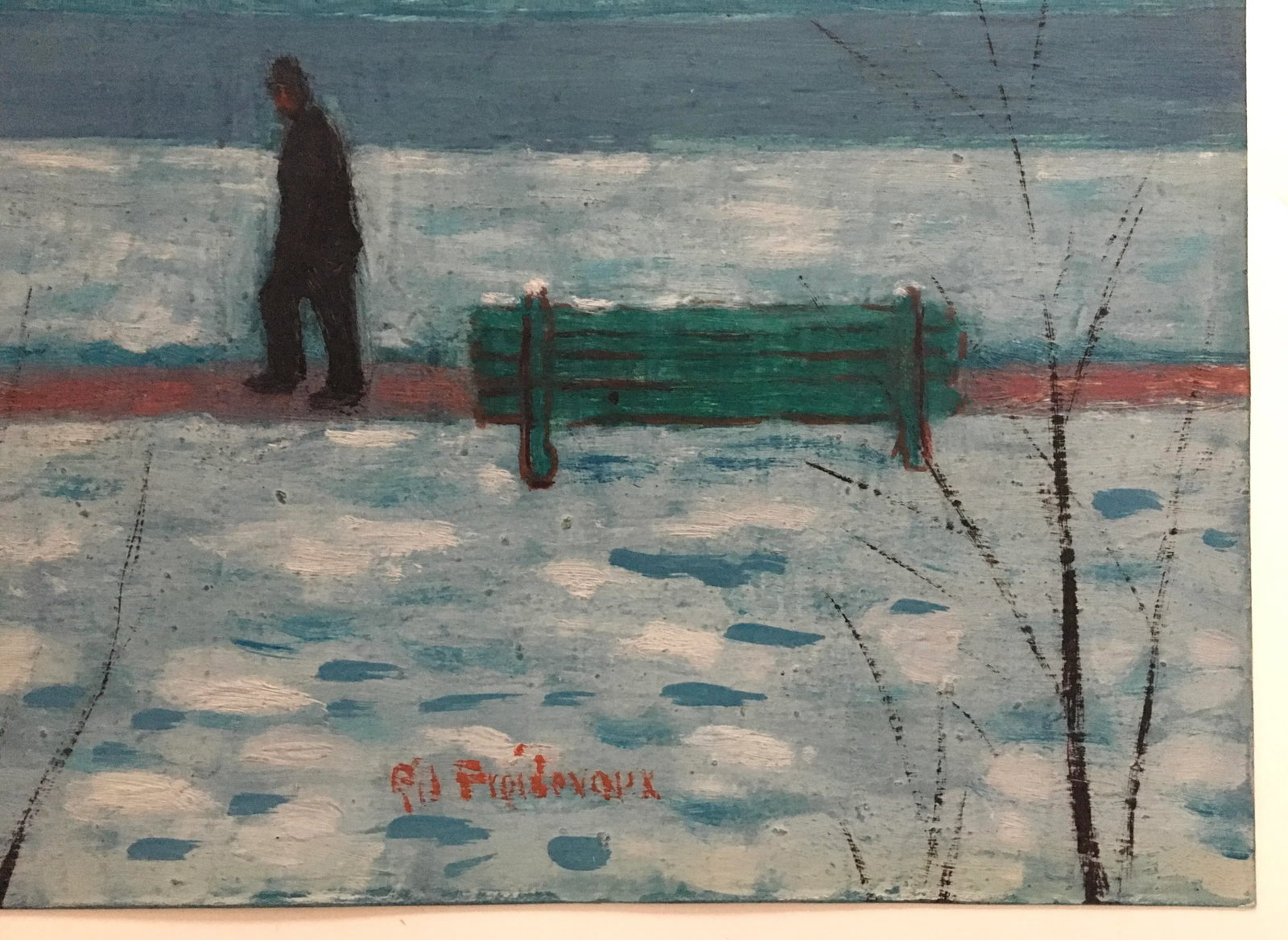 1930s Swiss Winter Landscape Oil Painting on Paper by Georges Froidevaux - 2