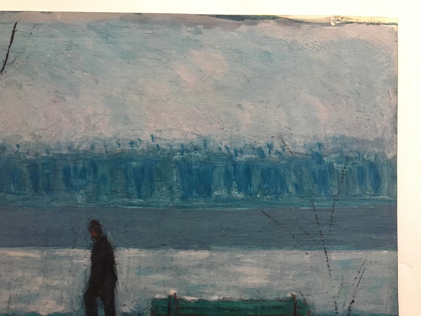 1930s Swiss Winter Landscape Oil Painting on Paper by Georges Froidevaux - 3