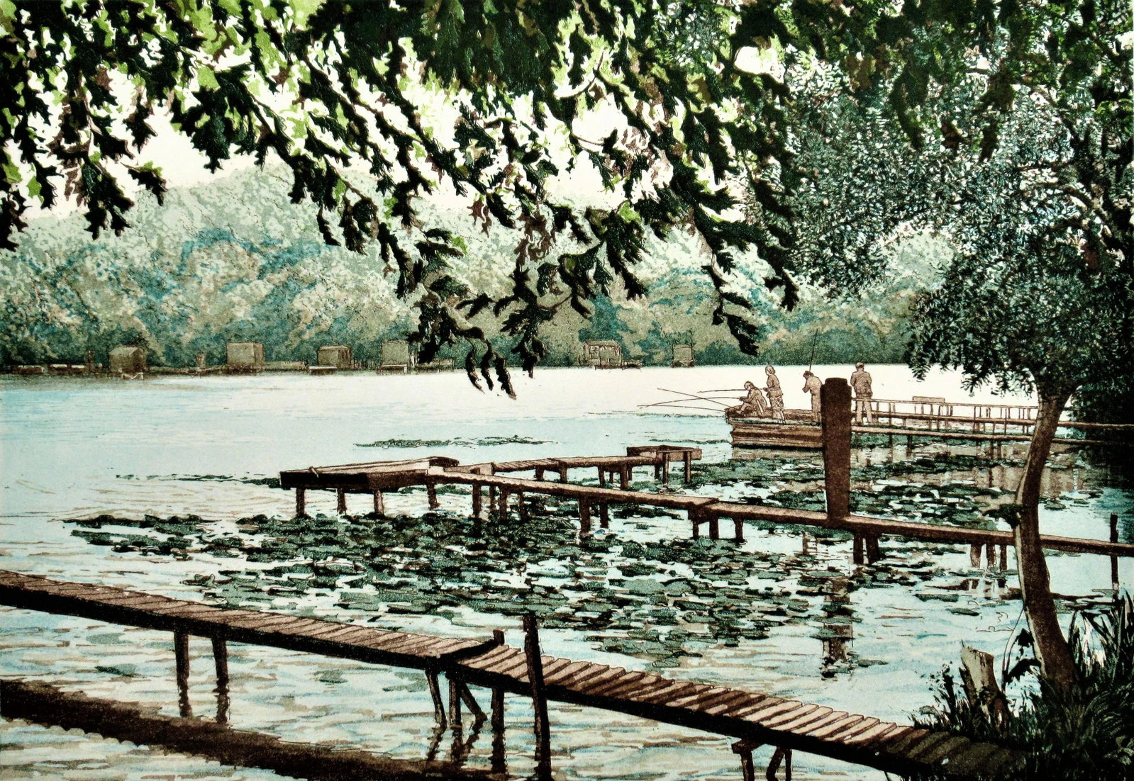 Frances St. Clair Miller, Lake at Carcaron II, Circa 1990 (1 of 6)