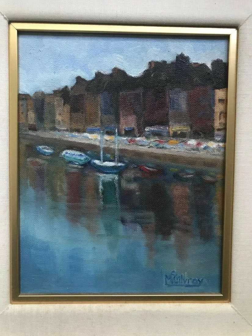 1970s Impressionist Style City Scene Oil Painting by McGilvray, Framed - 2