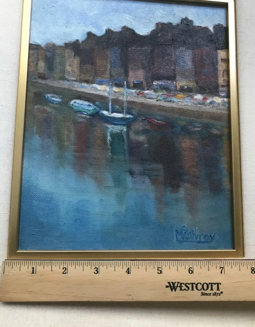 1970s Impressionist Style City Scene Oil Painting by McGilvray, Framed - 7