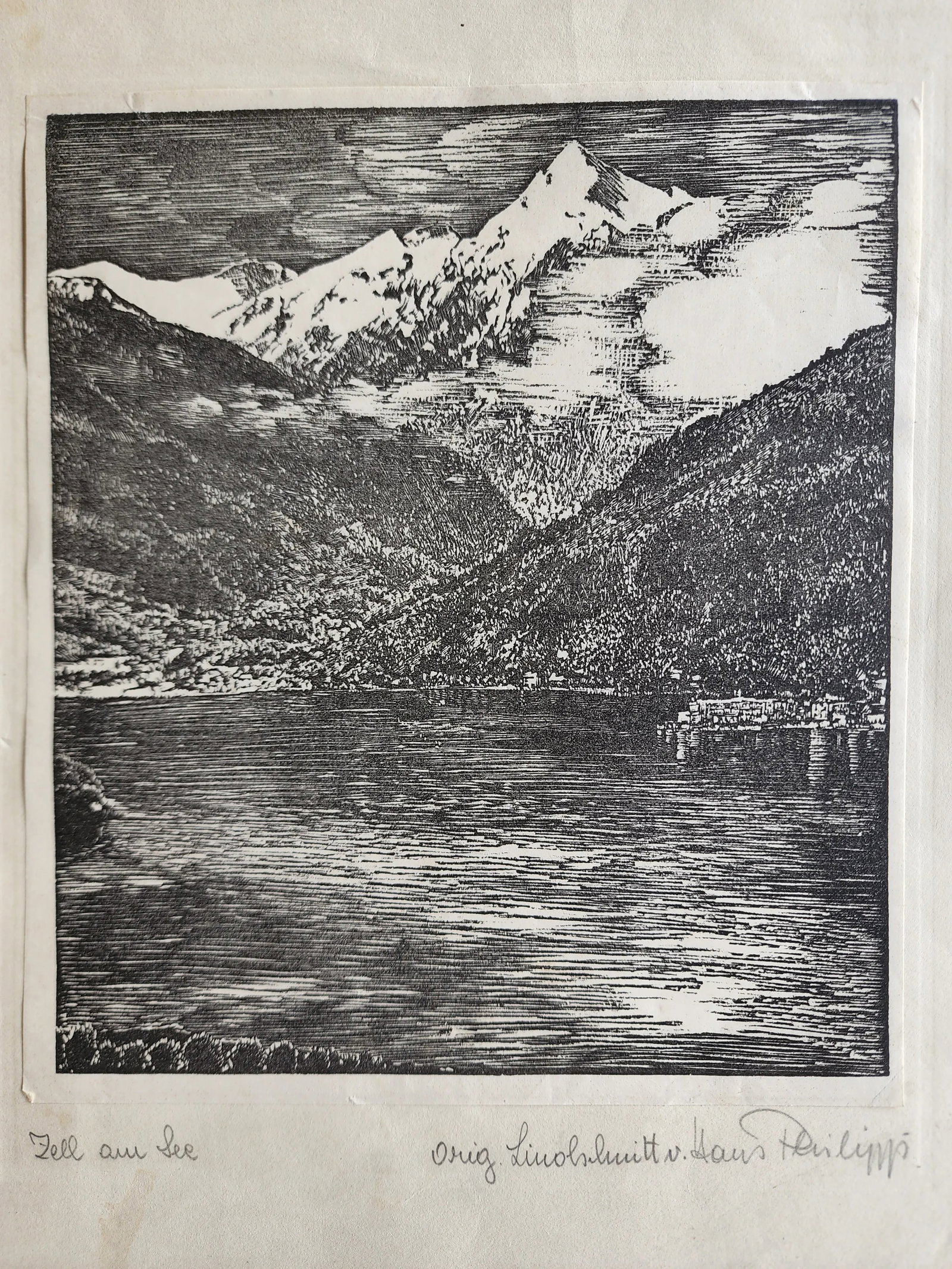 Mid 20th Century Set of 3 Linocut Prints depicting Scenes of Zell Am See Austria by Hans Philipp - 3