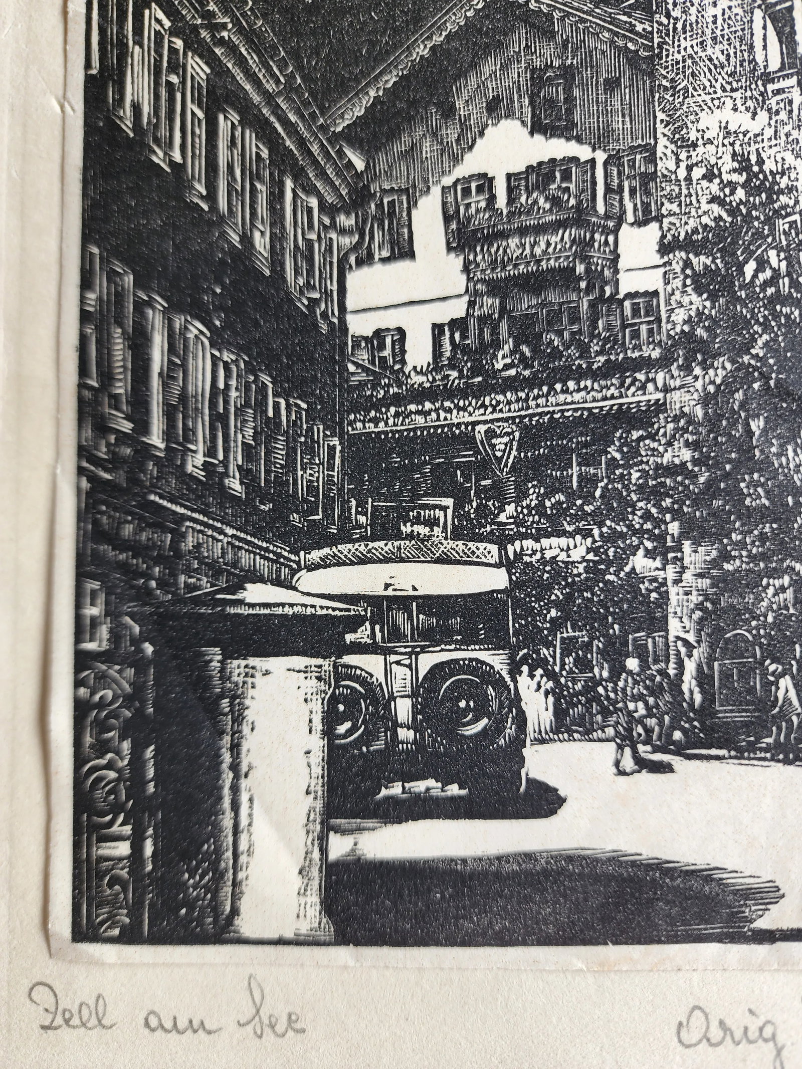Mid 20th Century Set of 3 Linocut Prints depicting Scenes of Zell Am See Austria by Hans Philipp - 7