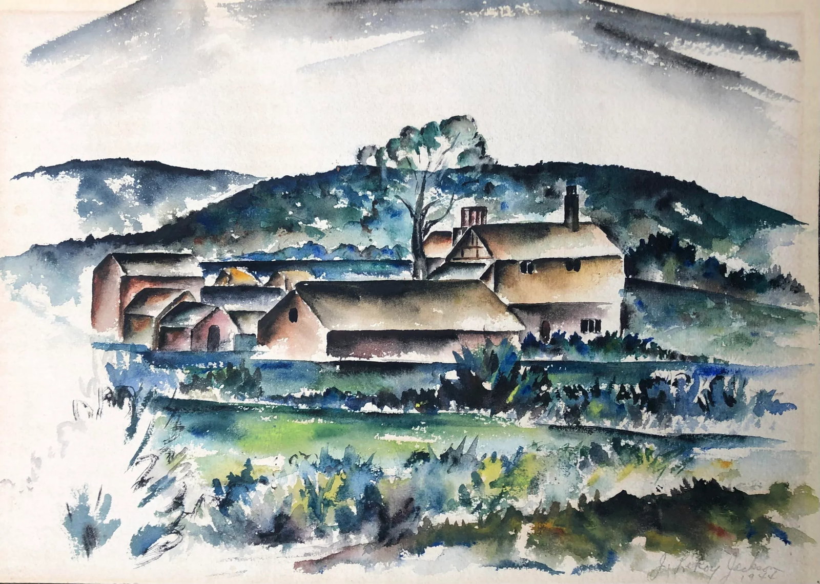 1944 John LeRoy Jackson Landscape Painting - 3