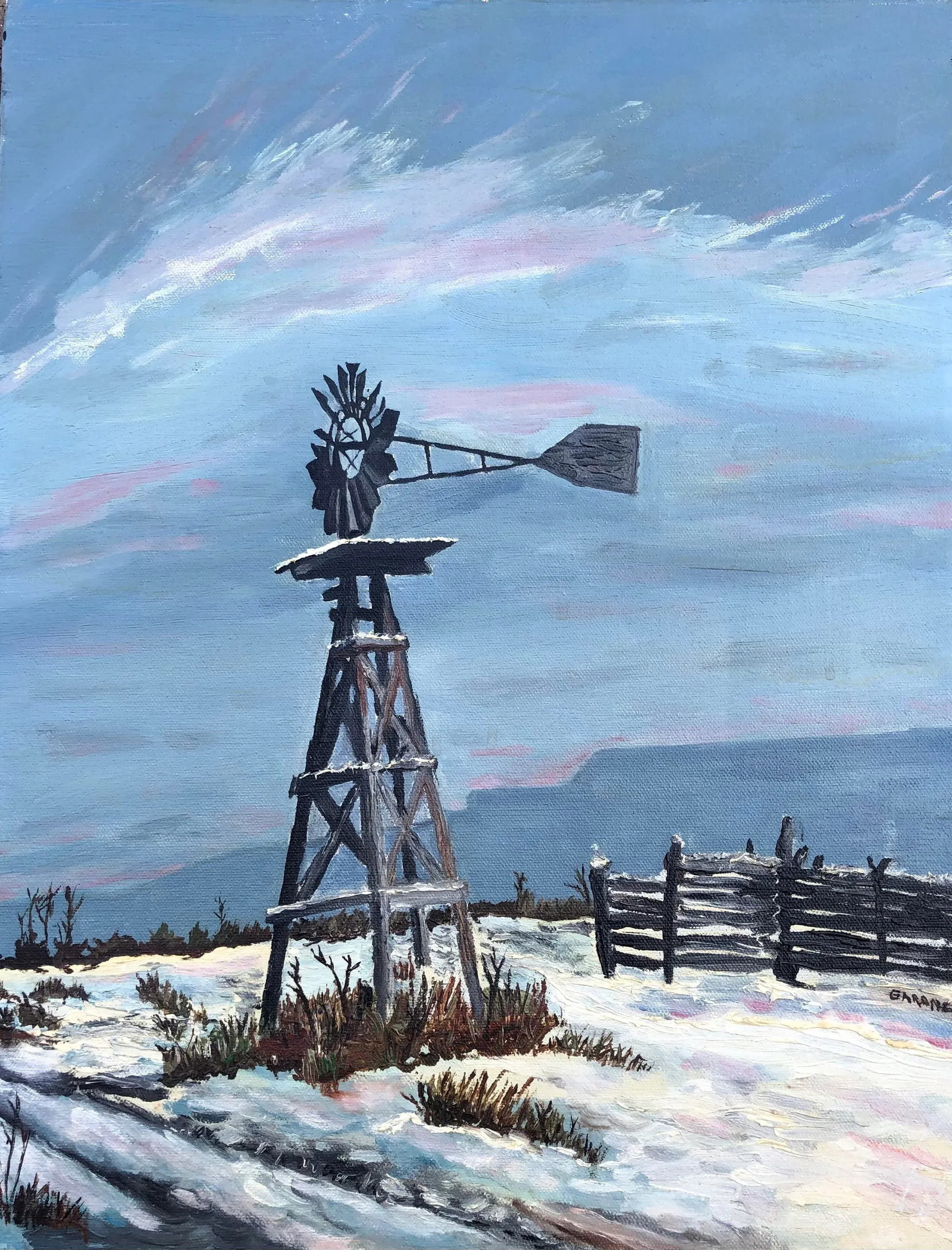 1972 Regionalist Rural Winter Landscape Oil Painting Signed D. Gardner: Very rare find-1972 Vintage Original Oil Painting on Canvas signed by the artist, D. Gardner. The oil painting is in good condition colors are still vibrant. The painting is not framed. Overall still