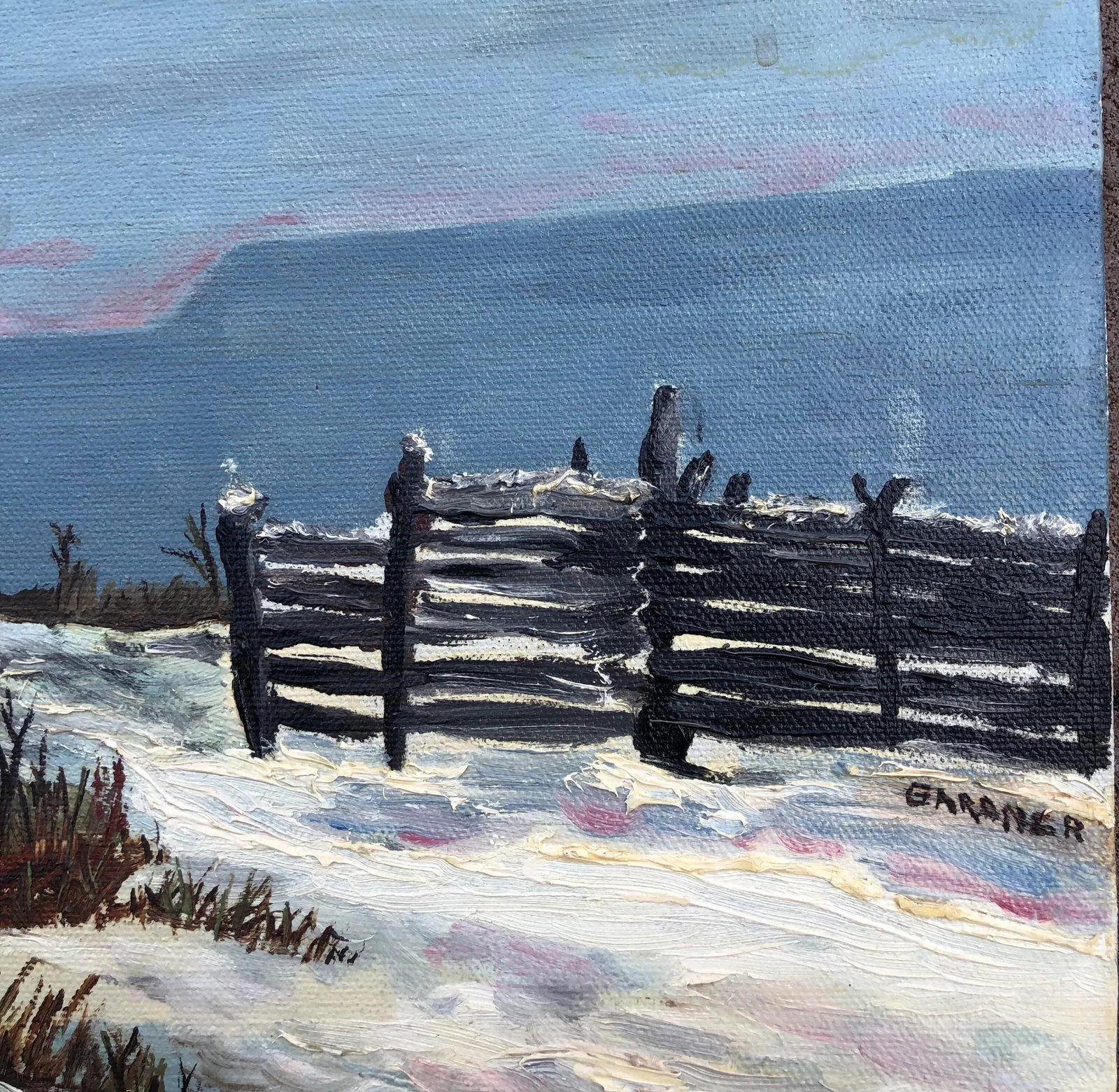 1972 Regionalist Rural Winter Landscape Oil Painting Signed D. Gardner - 2
