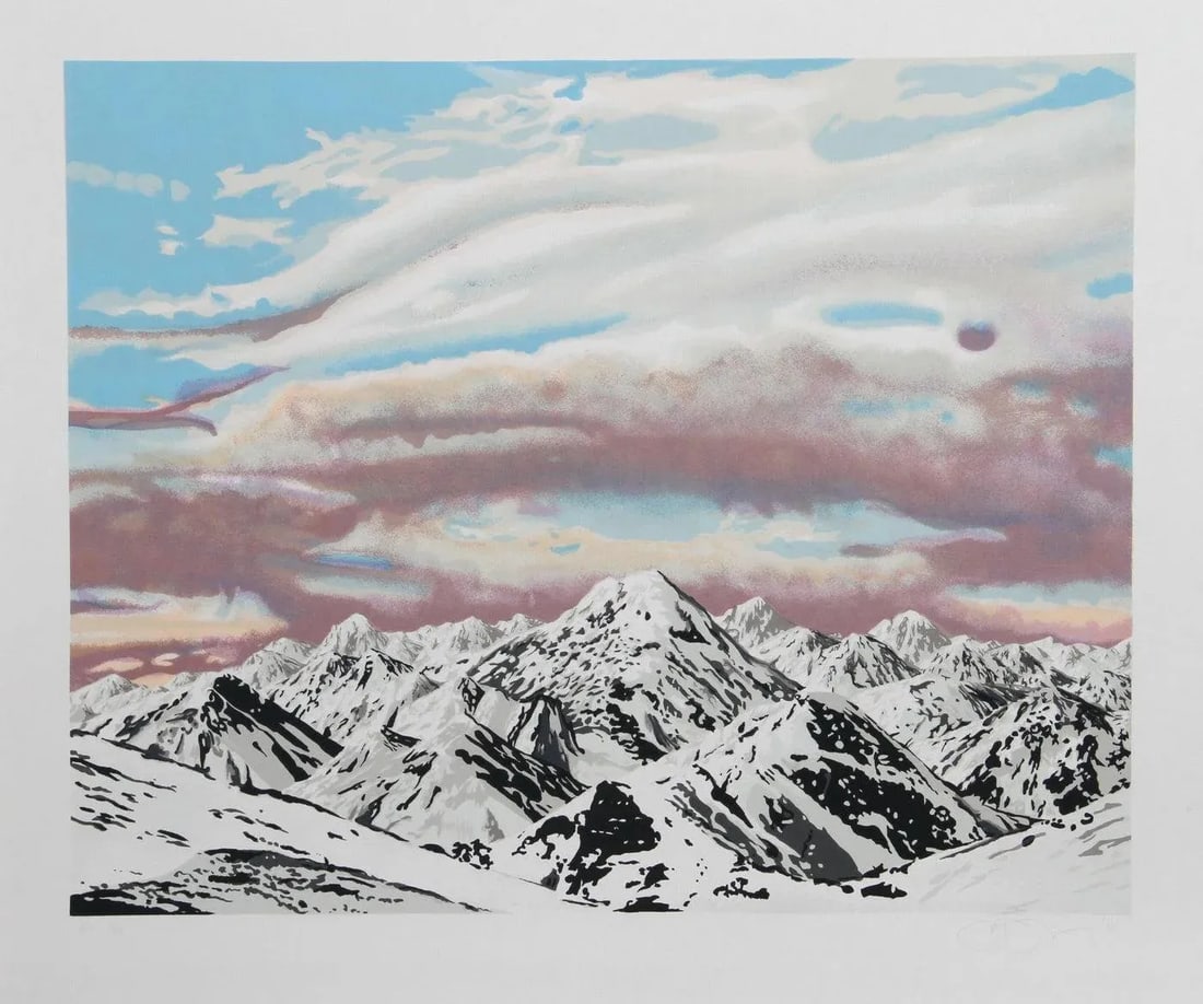 1980 Jon D'Orazio, Sky Over Mountain, Lithograph, Signed and Numbered Artist Proof #1 - 2