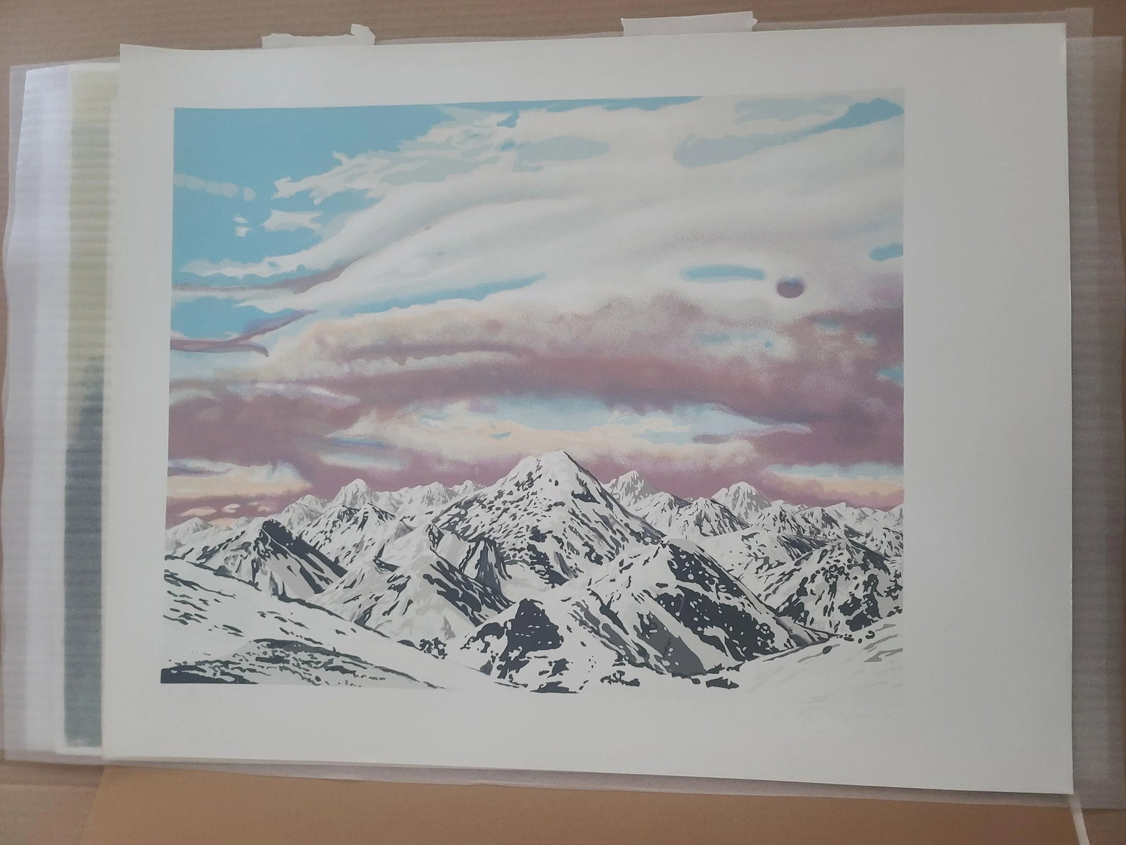1980 Jon D'Orazio, Sky Over Mountain, Lithograph, Signed and Numbered Artist Proof #1 - 5
