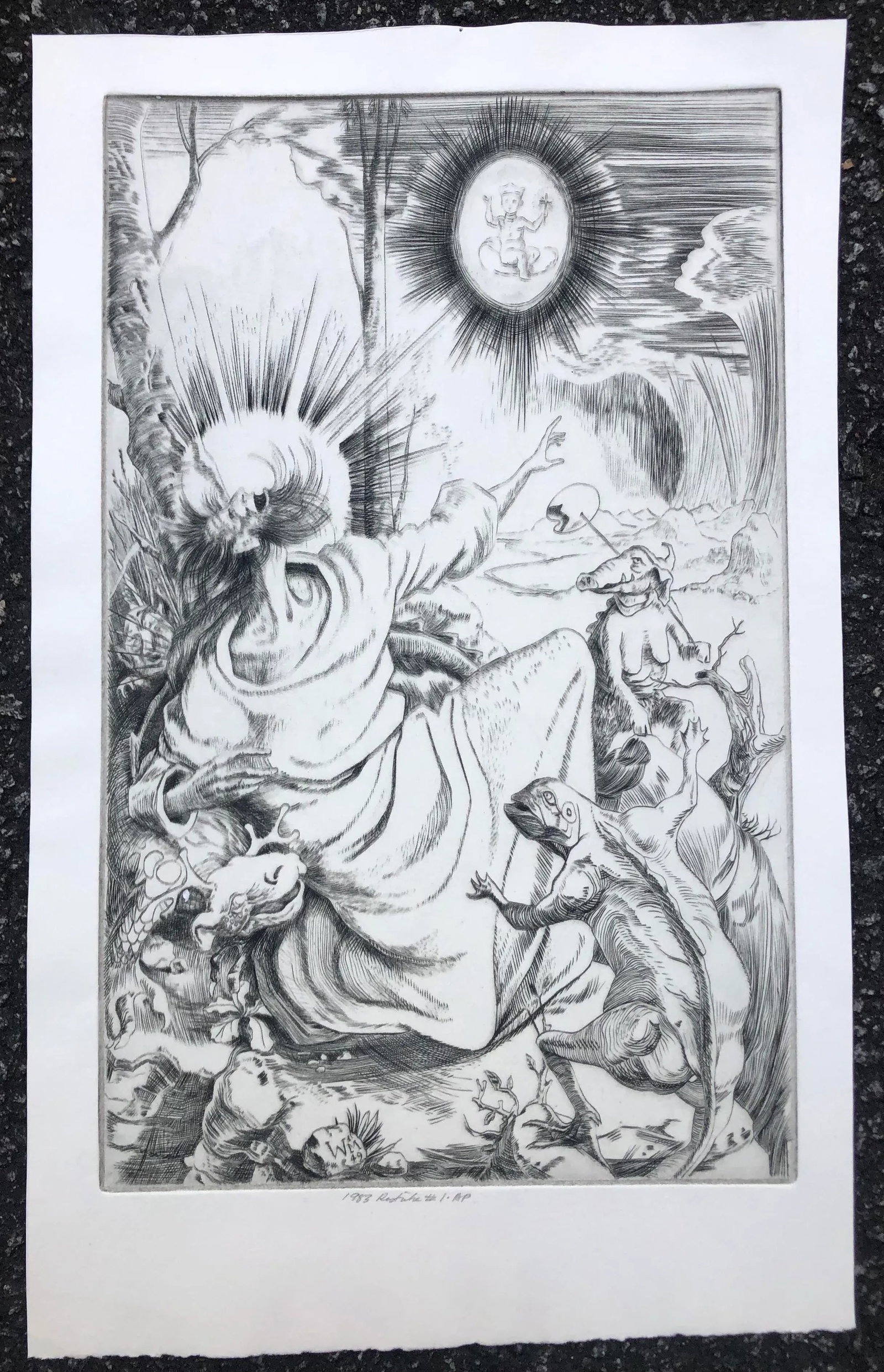 1983 Figurative Fantasy Artist's Proof Etching - 2