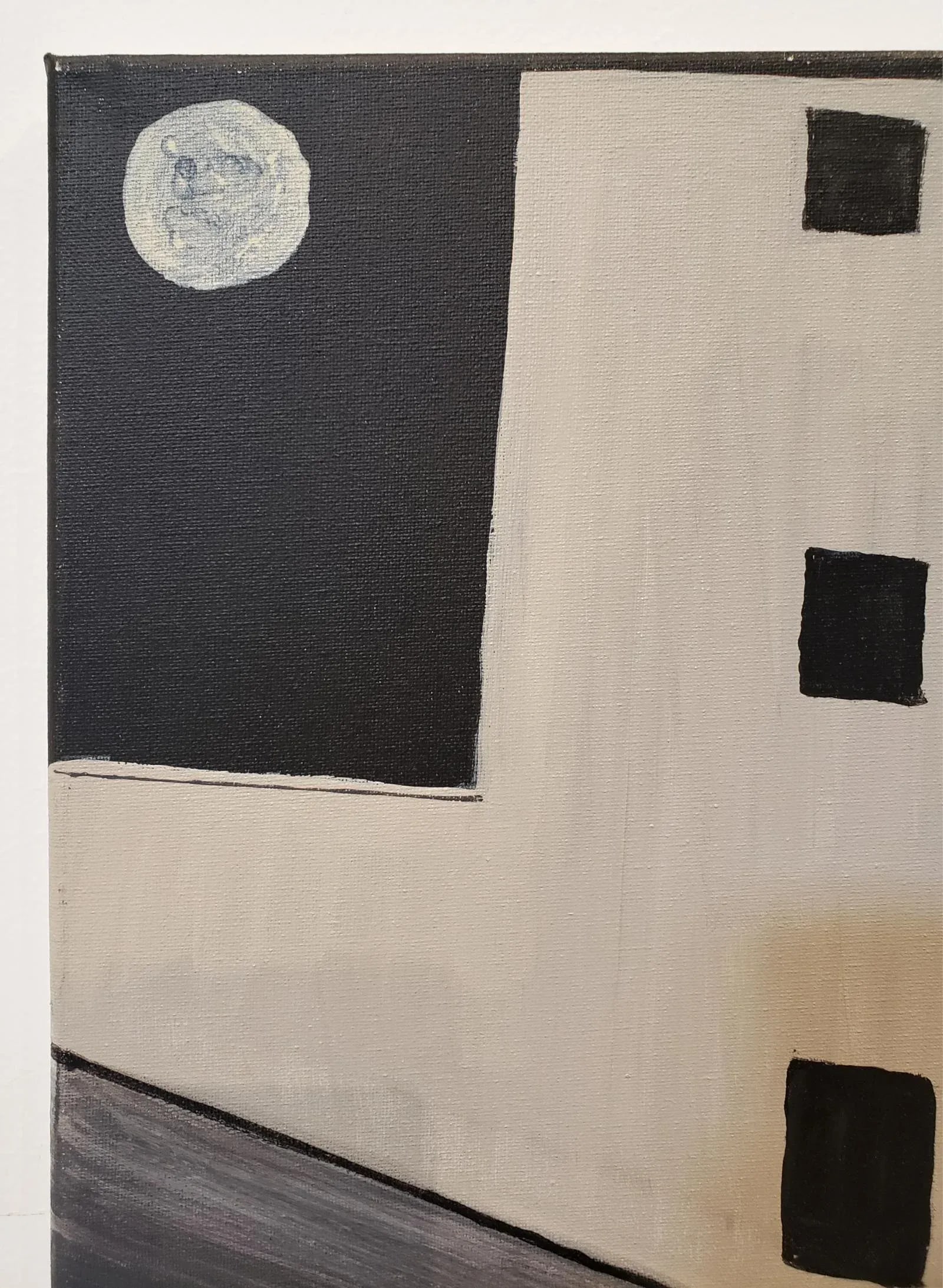 Contemporary Painting of Old Silo Building at Night Downtown Dallas - 3