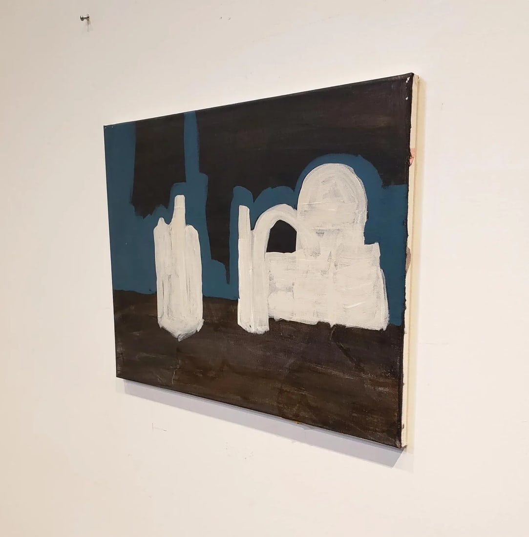 Contemporary Painting of Desert Ruins at Night by Artist Lionel Lamy - 2