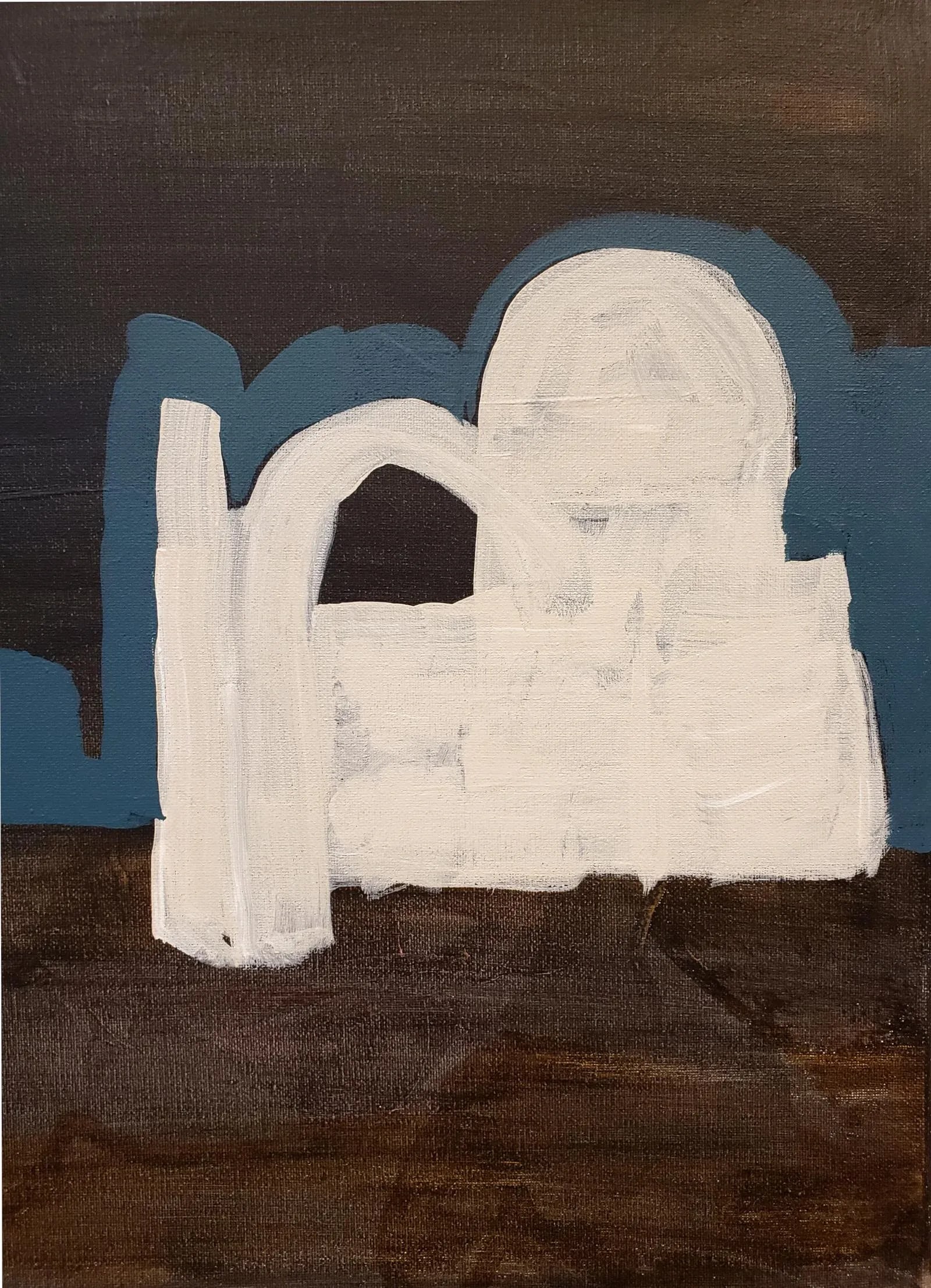 Contemporary Painting of Desert Ruins at Night by Artist Lionel Lamy - 3