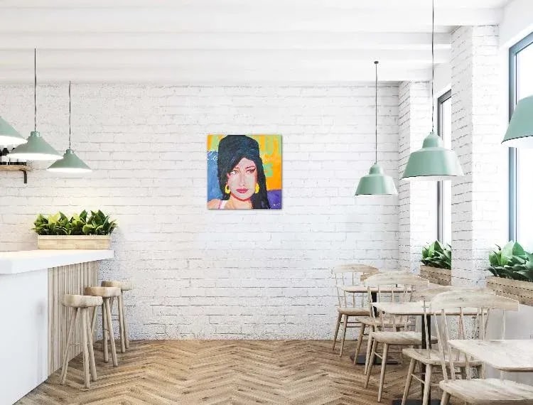 Modern Portraiture "Cat Eyes" Pop Art Portrait (Original Oil on Canvas) - 3