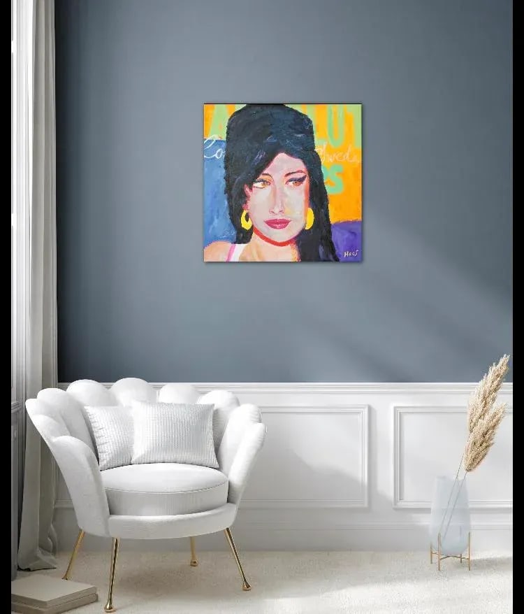 Modern Portraiture "Cat Eyes" Pop Art Portrait (Original Oil on Canvas) - 5