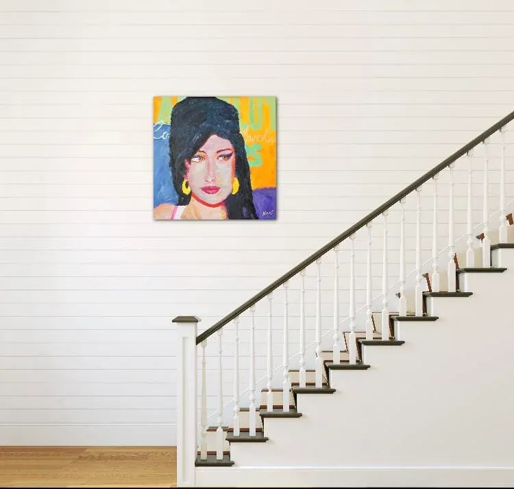 Modern Portraiture "Cat Eyes" Pop Art Portrait (Original Oil on Canvas) - 6
