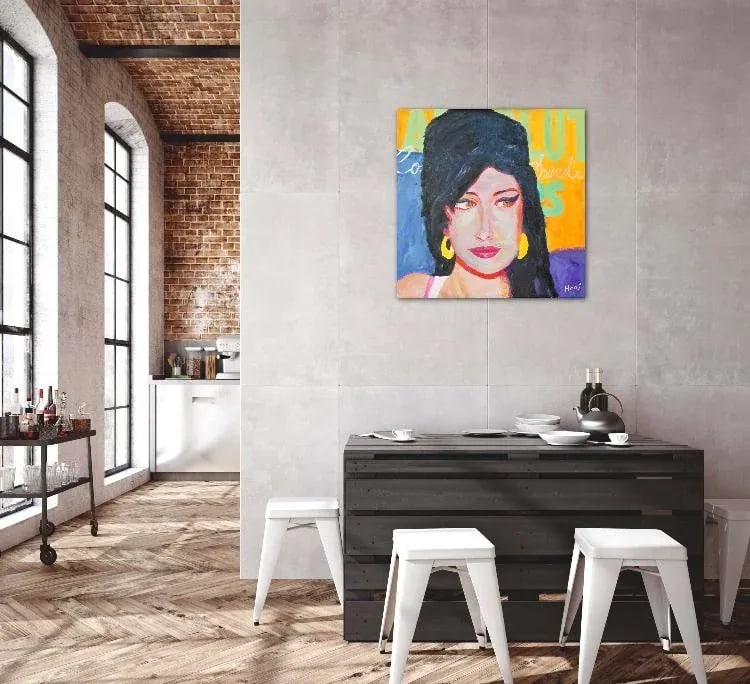 Modern Portraiture "Cat Eyes" Pop Art Portrait (Original Oil on Canvas) - 8