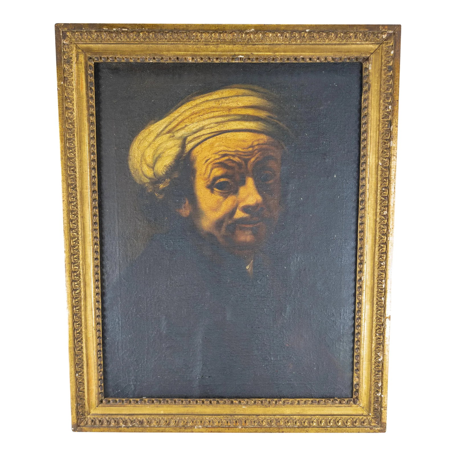 17th Century Old Master Oil Painting Self-Portrait as the Apostle Paul After Rembrandt Van Rijn: We are selling this early oil painting on canvas after Rembrandt. This oil painting is after Rembrandt van Rijn's Self-Portrait as the Apostle Paul dated 1661 and currently housed in the Rijksmuseum
