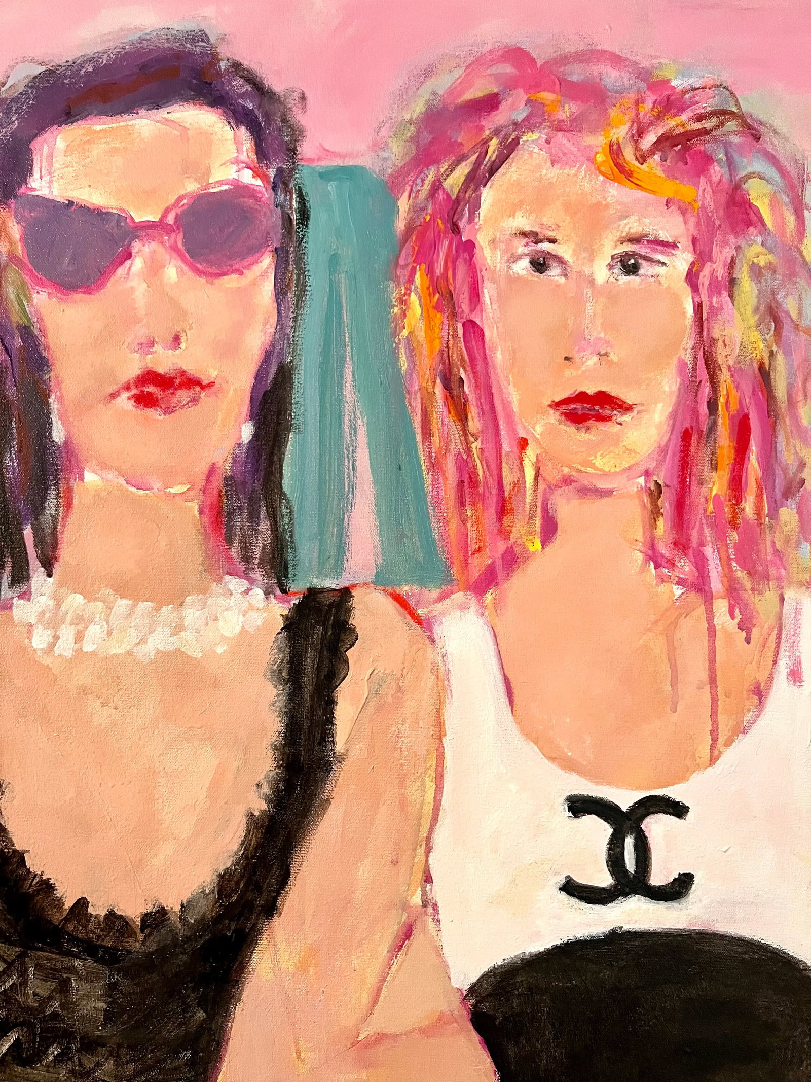 Hello Chanel Contemporary Original Figurative Fashion Painting by Sandy Welch - 3