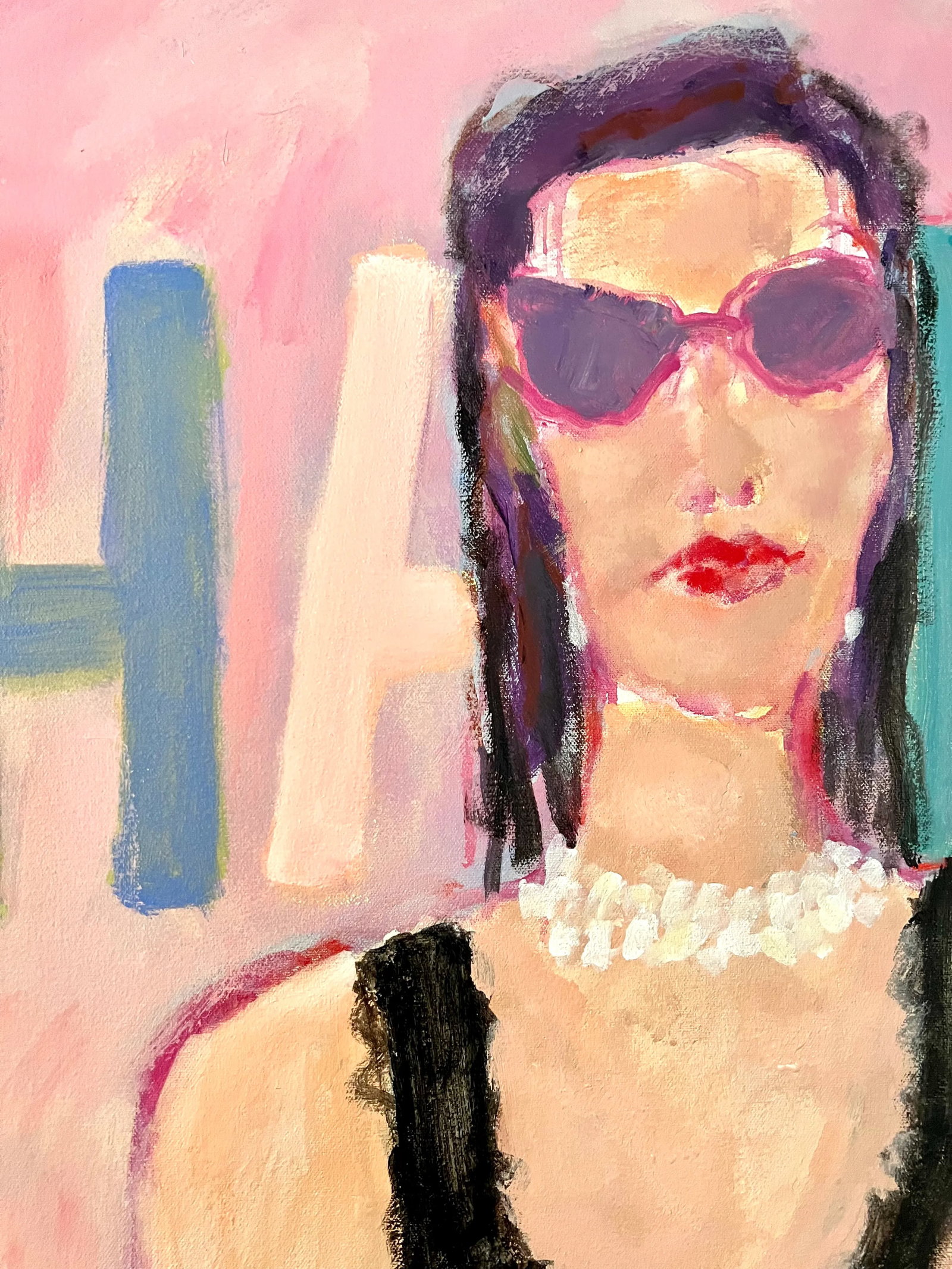 Hello Chanel Contemporary Original Figurative Fashion Painting by Sandy Welch - 4