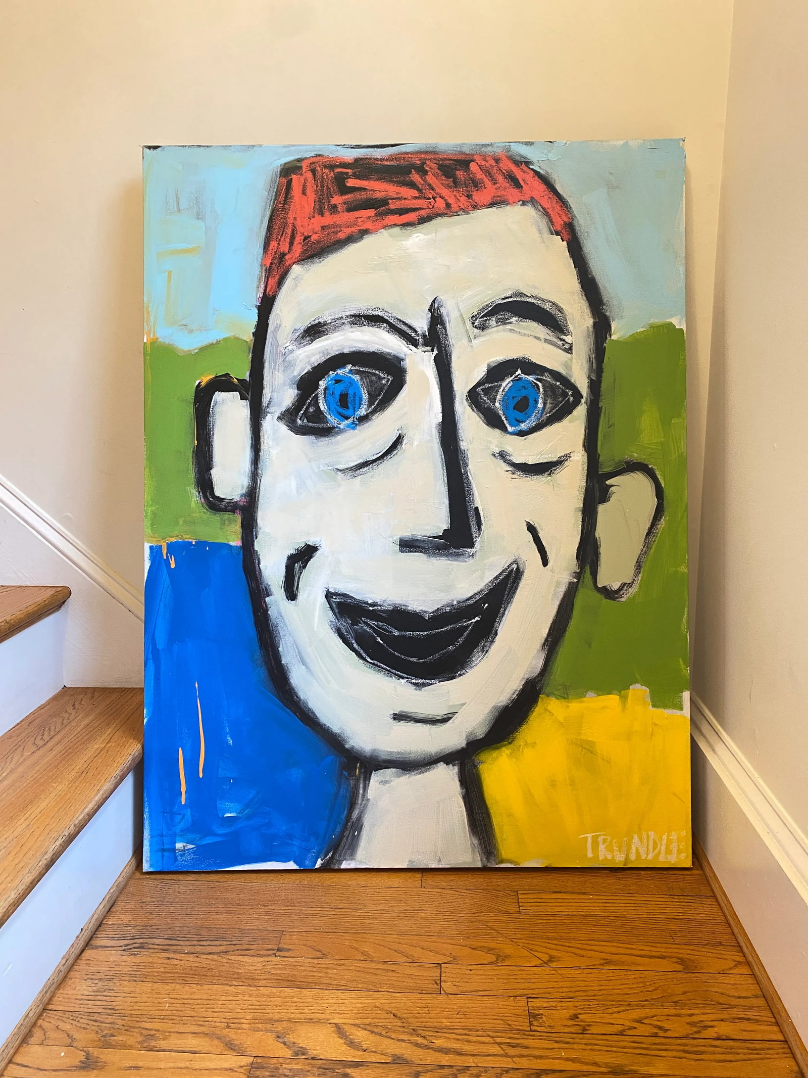 Sarah Trundle, Contemporary Abstract Figurative Painting "Red Head (Fred)" - 3