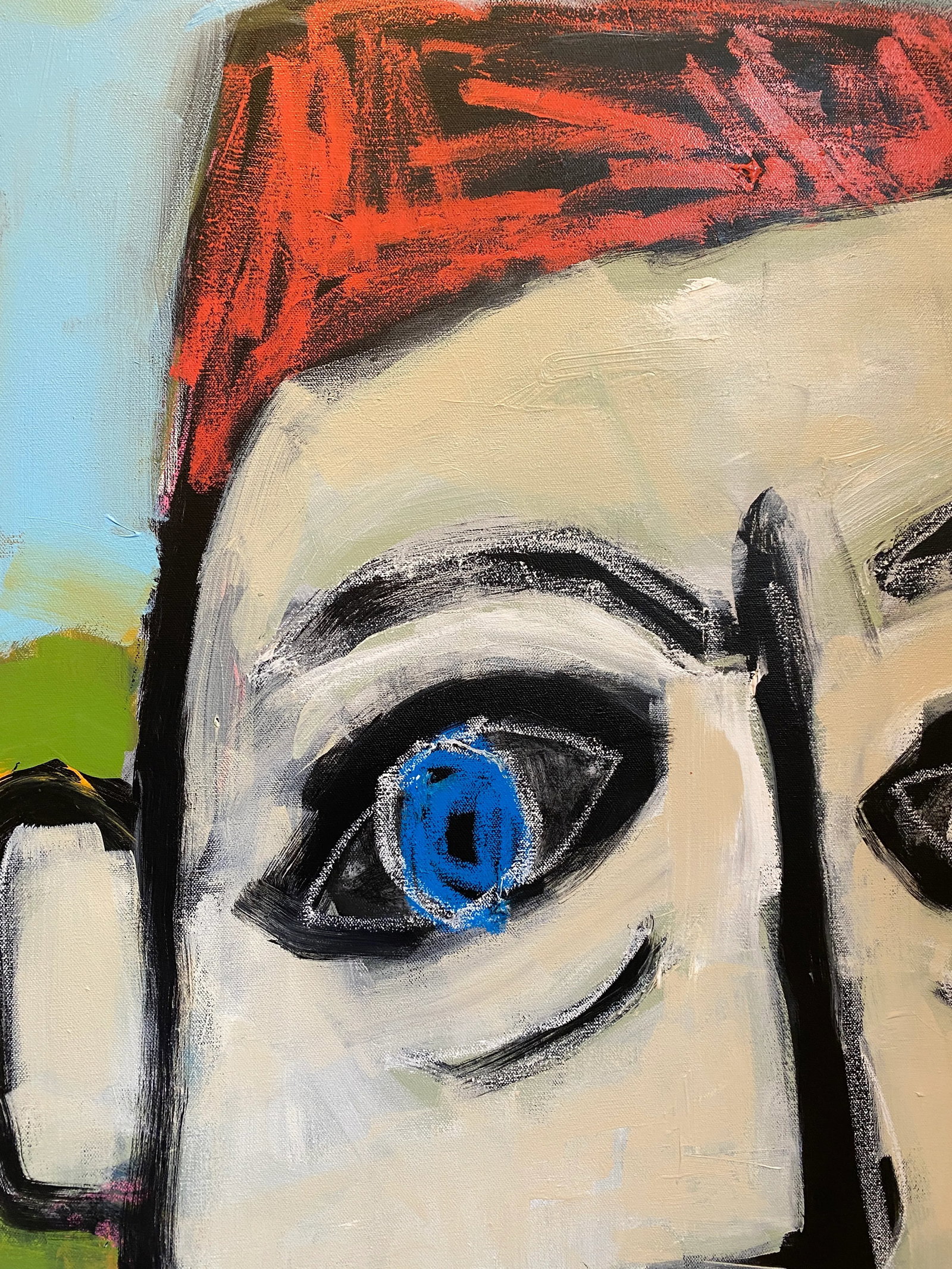 Sarah Trundle, Contemporary Abstract Figurative Painting "Red Head (Fred)" - 4