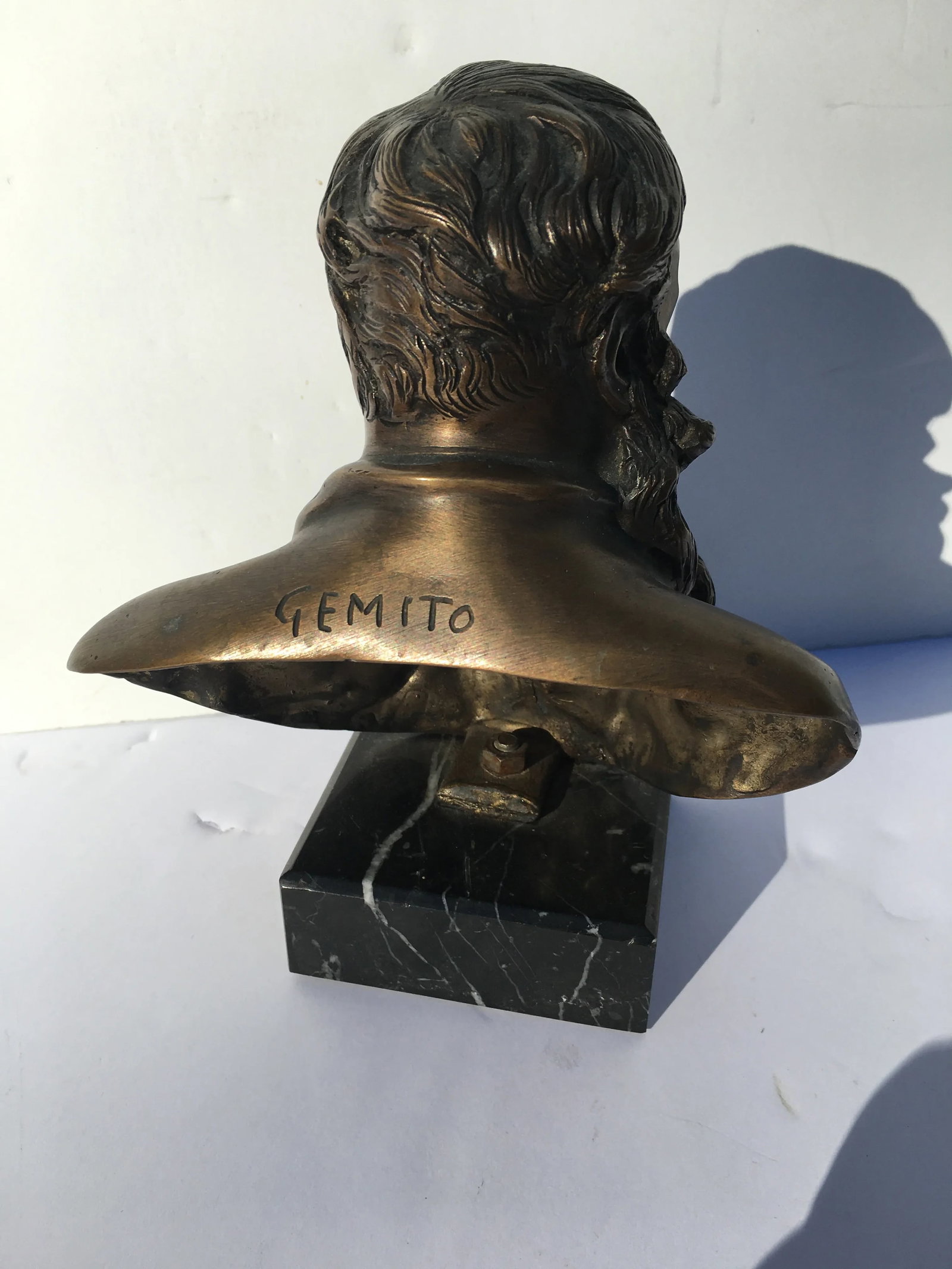 19th Century Bronze Portrait Bust of Meissonier by Vincenzo Gemito - 2